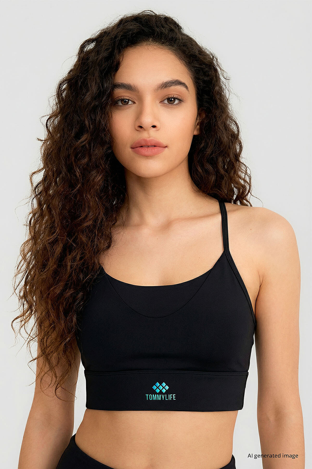 TOMMY LIFE Siyah Standart Fit Baskılı Sırt Detaylı Kadın Spor Büstiyer - 97300 görsel 3