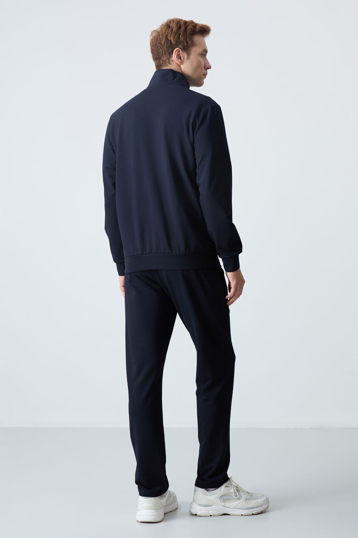 TOMMY LIFE Lacivert Pamuklu Kalın Yumuşak Dokulu Comfort Fit Basic Erkek Eşofman Takım - 85260 görsel 8