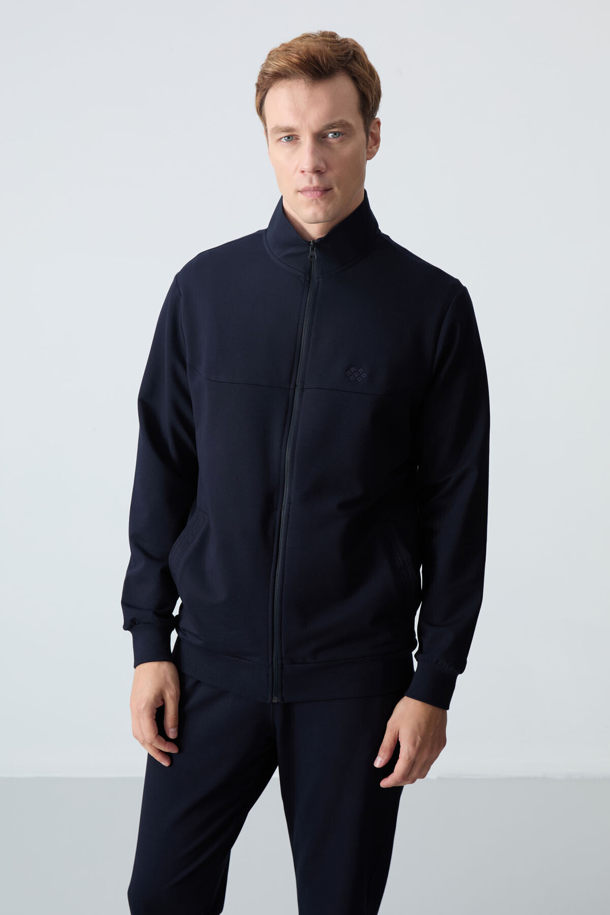 TOMMY LIFE Lacivert Pamuklu Kalın Yumuşak Dokulu Comfort Fit Basic Erkek Eşofman Takım - 85260 görsel 6