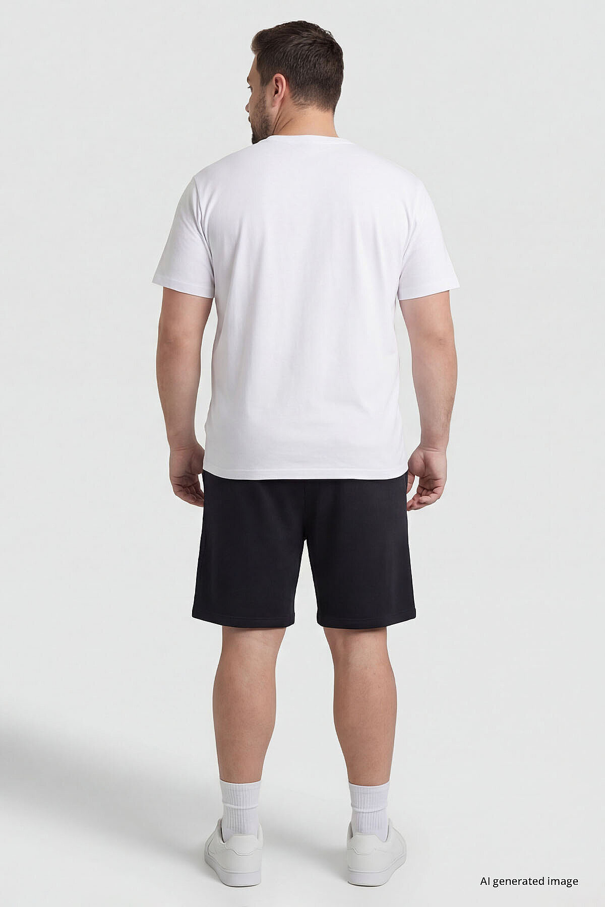 TOMMY LIFE Siyah Rahat Form Bağcıklı Cep Detaylı Battal Büyük Beden Erkek Şort - 81297 görsel 4
