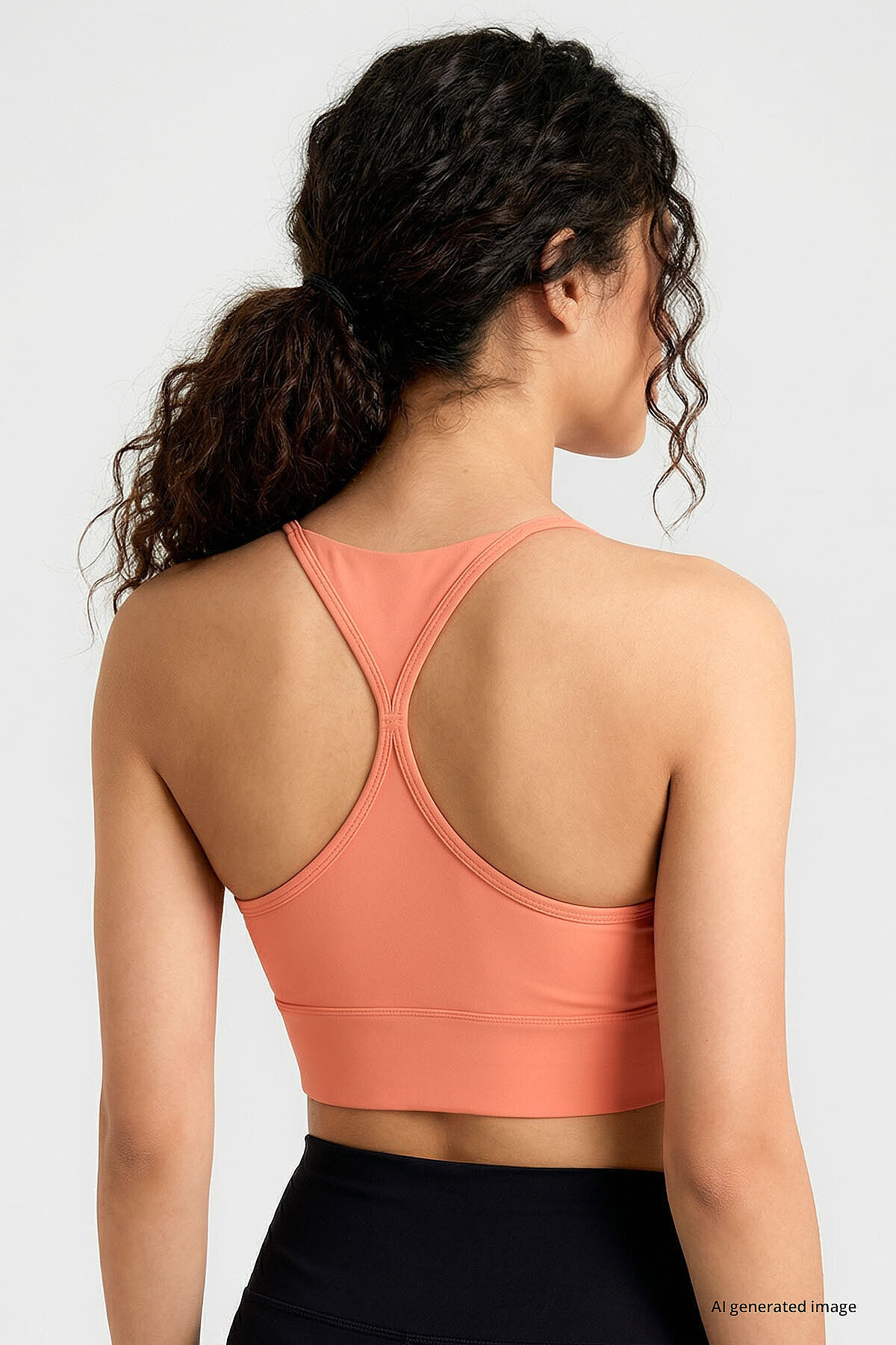 TOMMY LIFE Mercan Standart Fit Baskılı Sırt Detaylı Kadın Spor Büstiyer - 97300 görsel 3