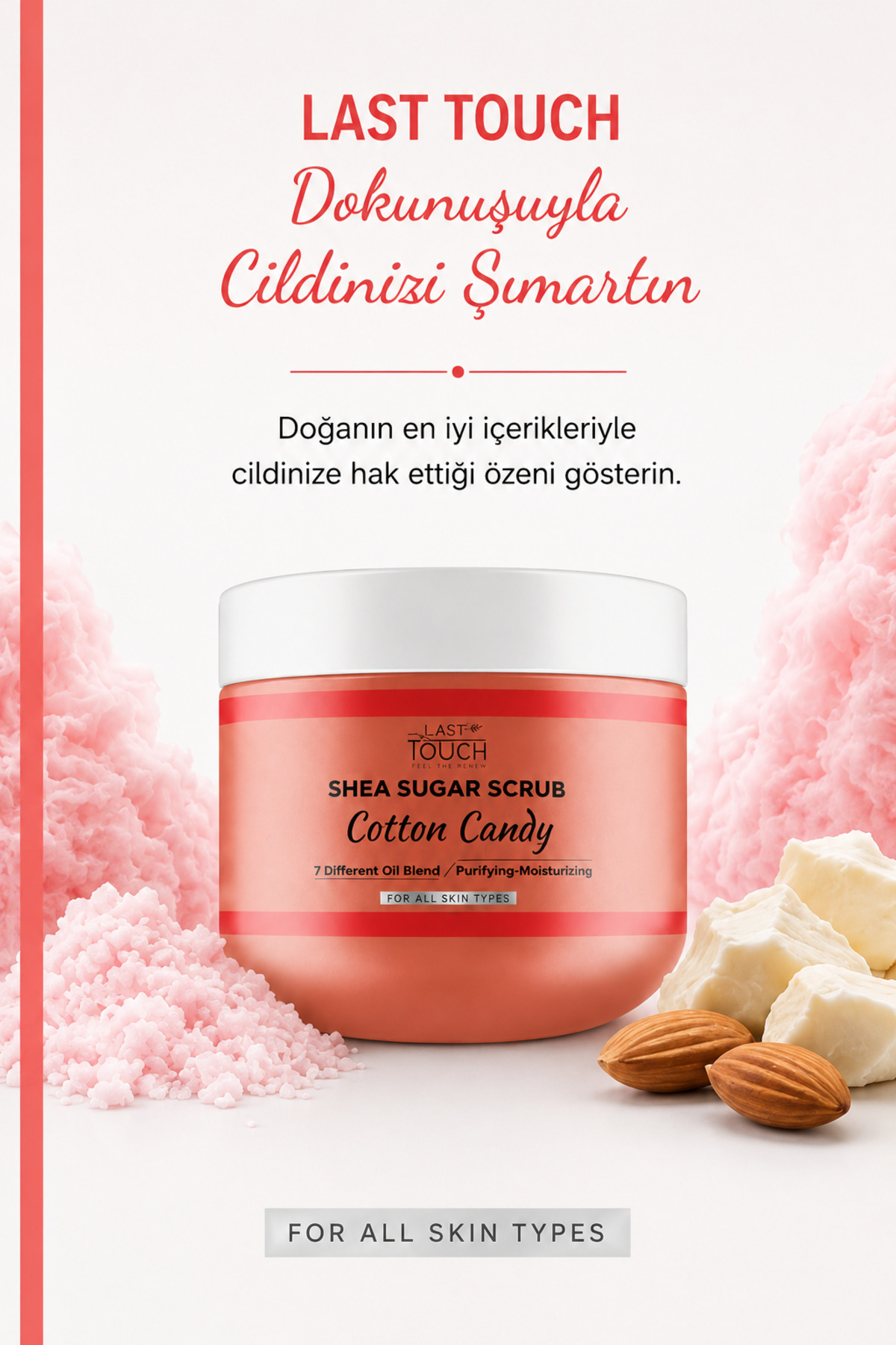 Body Scrub Besleyici, Nemlendirici ve Arındırıcı, Shea Şeker Scrub 300 ML ( Cotton Candy ) — BS25130 — تصویر 9 از 9