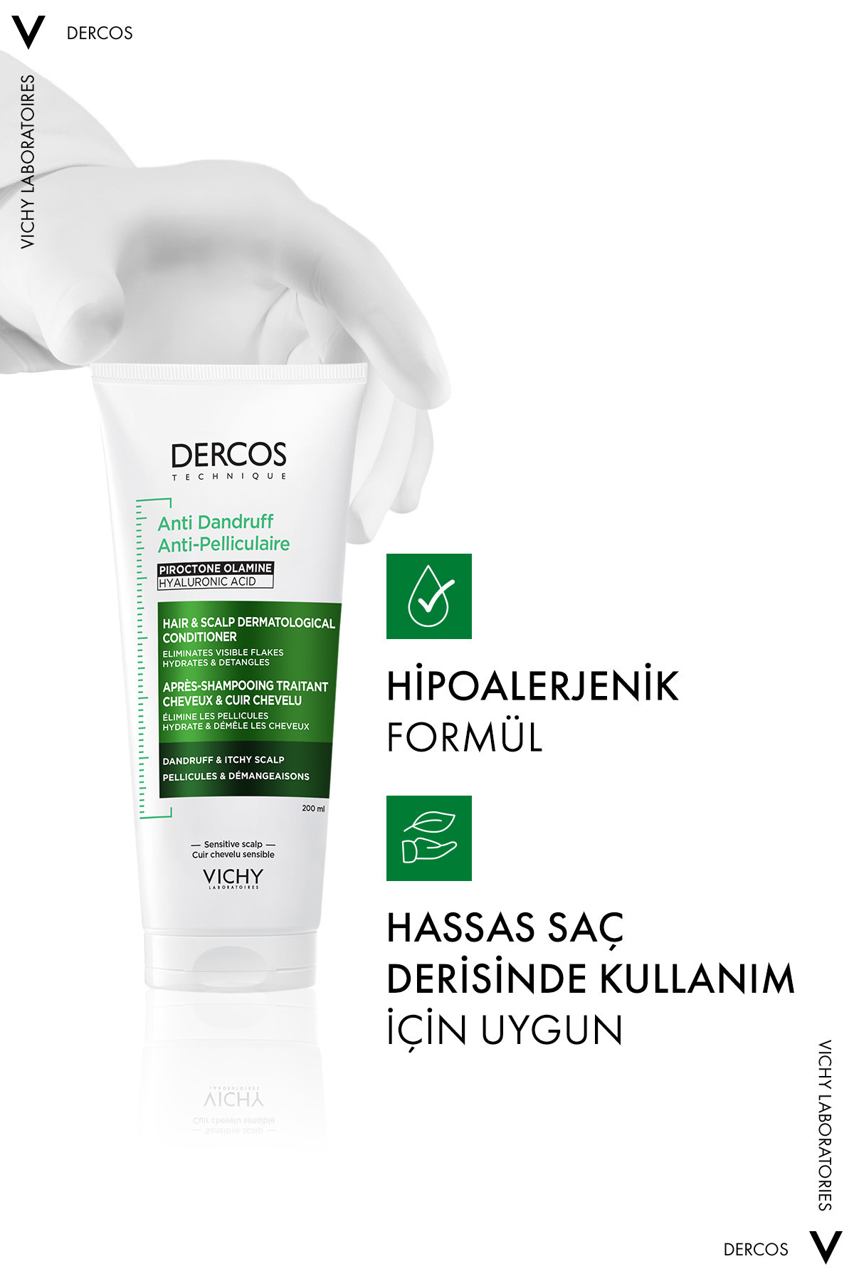 Dercos Anti Dandruff Kepek Karşıtı Saç ve Saç Derisi Bakım Kremi 200 ml — 95628 — تصویر 5 از 9