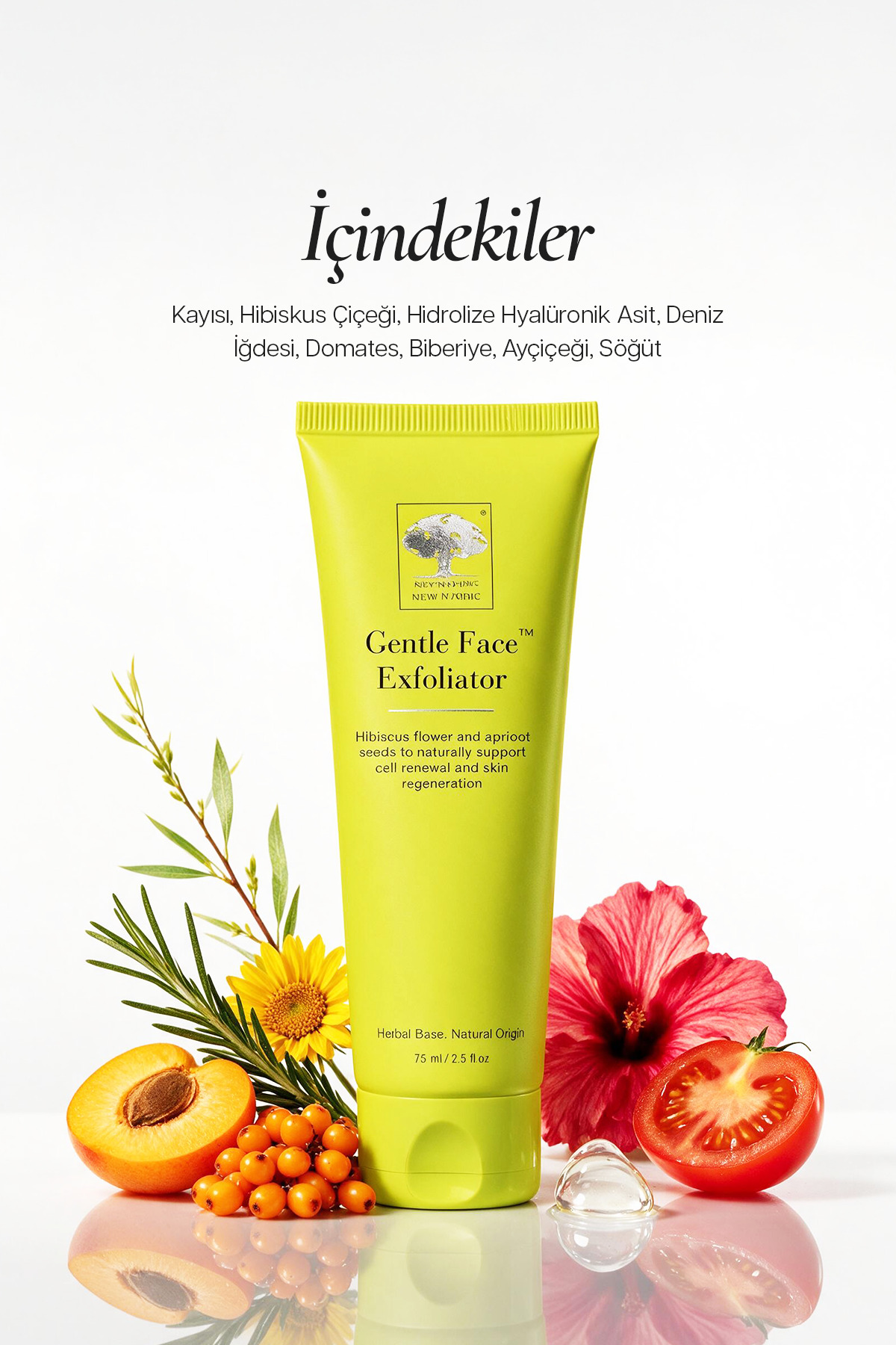 Gentle Face Exfoliator Hibiskus ve Kayısı Çekirdeği İçeren Bitkisel Bazlı Yüz Peelingi 75 ml — F045377 — تصویر 2 از 5