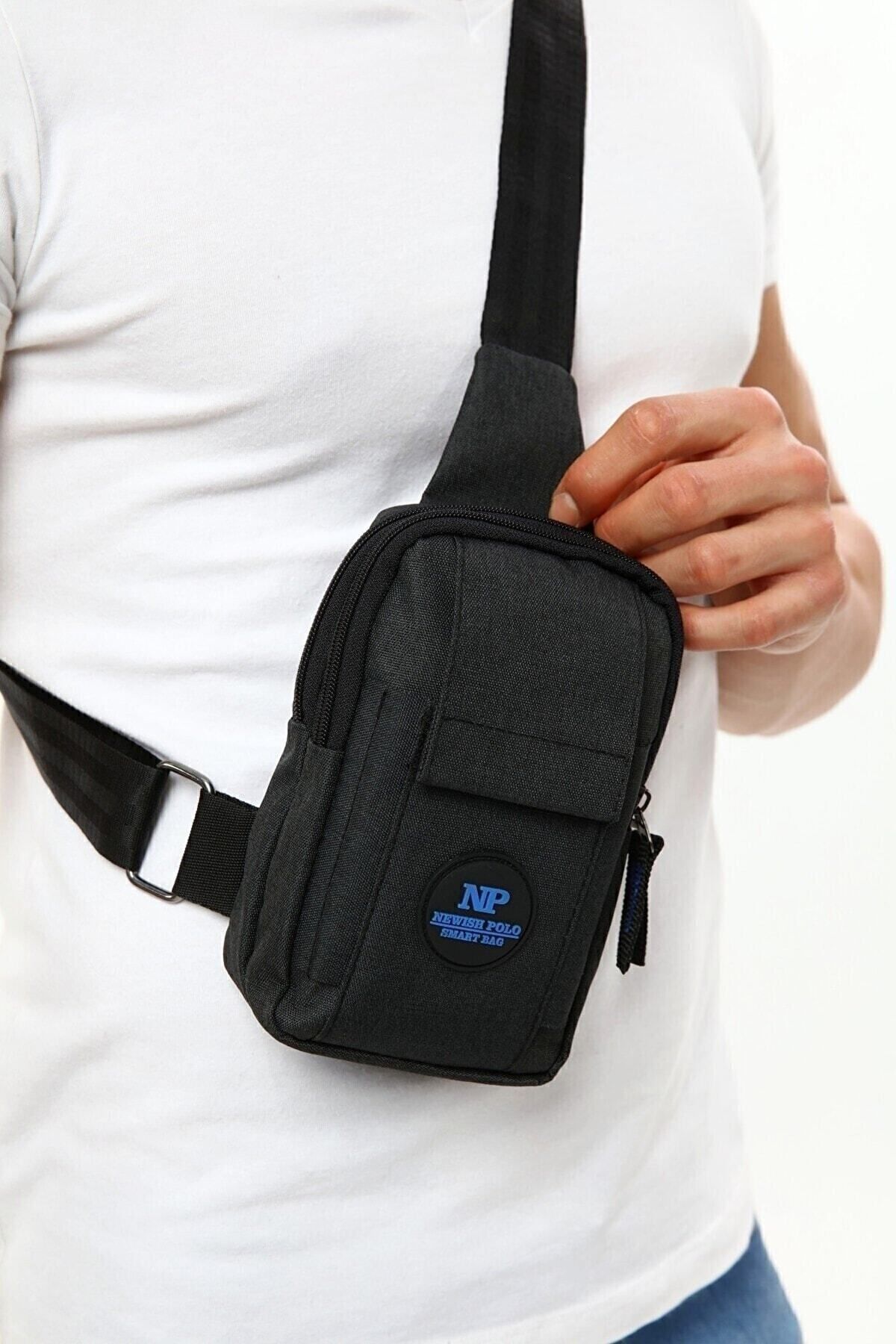 Av A Dos Unisex Keten Telefon Bölmeli Bel Ve Çapraz Omuz Çanta Göğüs Seyahet Günlük Bodybag görsel 2