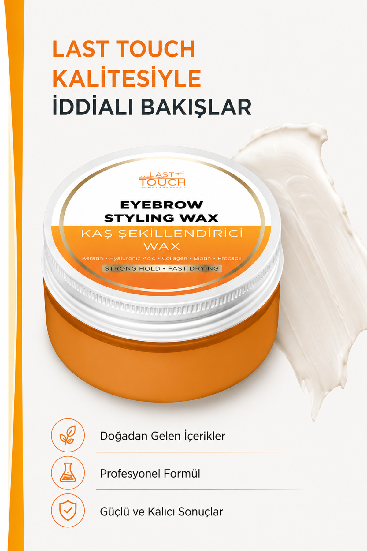 Kaş Sabitleyici ve Şekillendirici Wax 50 ML ( Kolajen, Keratin ve Biotin ) — نارنجی KW25127 — تصویر 9 از 9