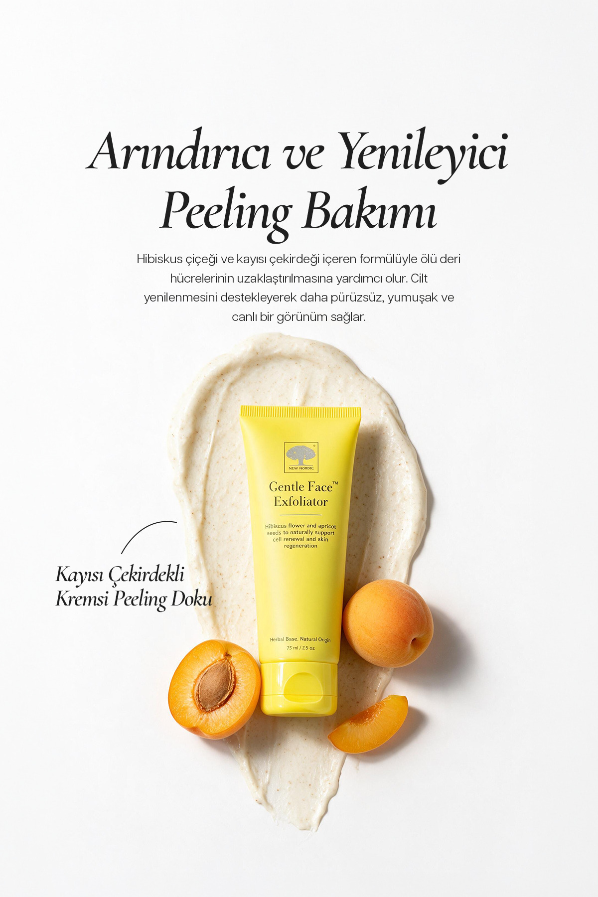 Gentle Face Exfoliator Hibiskus ve Kayısı Çekirdeği İçeren Bitkisel Bazlı Yüz Peelingi 75 ml — F045377 — تصویر 3 از 5
