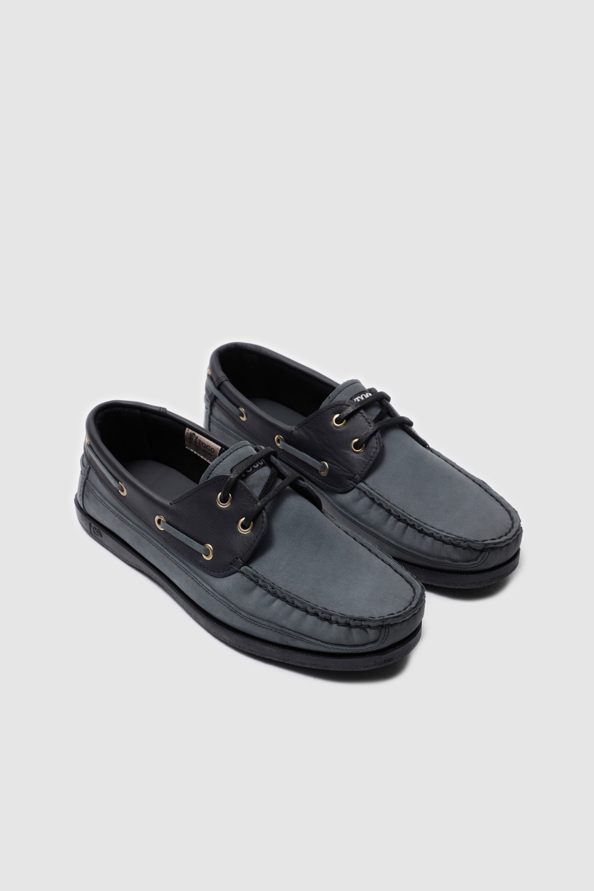 TOGO Gri Nubuk, Siyah Hakiki Deri Erkek Loafer Ayakkabı [TG051820] görsel 4
