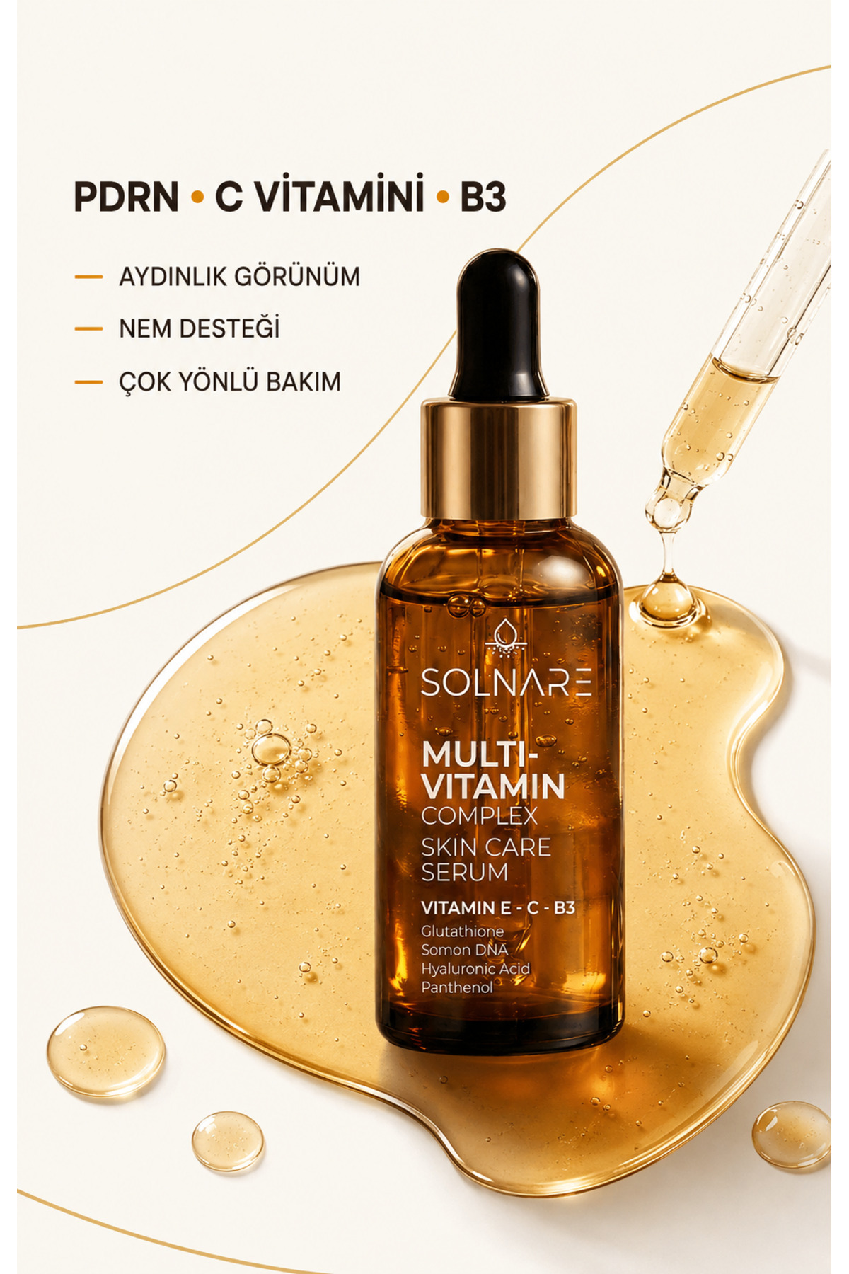 سرم روشن‌کننده و ضدلک Radiance & Repair PDRN، مرطوب‌کننده و مغذی، حاوی ویتامین C، E و B3