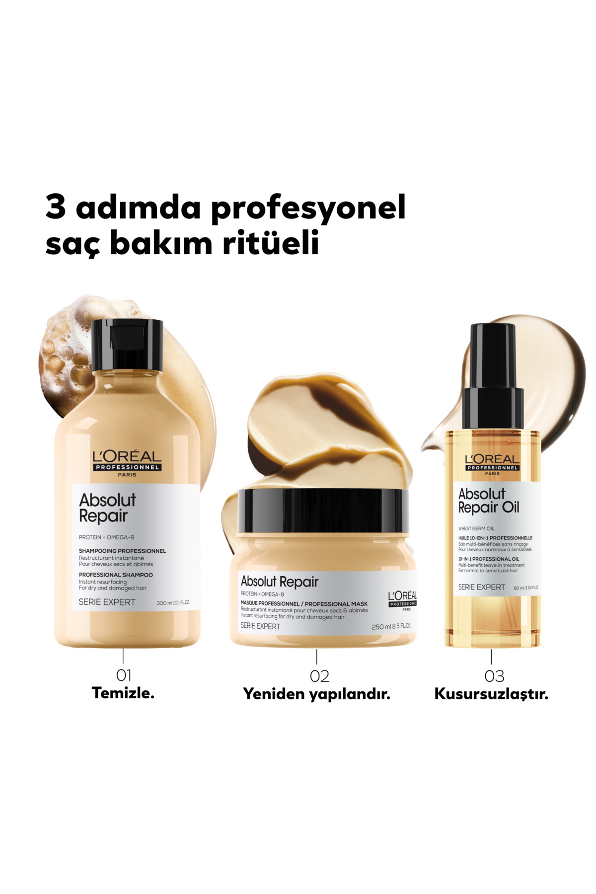 Serie Expert Absolut Repair 10 Etkili Mucize Saç Bakım Yağı 90ml — 3474636977369 — تصویر 5 از 5