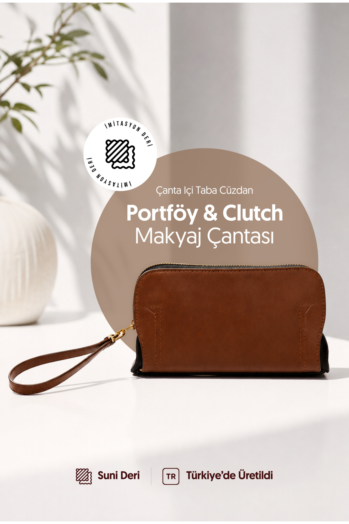 lizy's Çanta Içi Taba Cüzdan Portföy & Clutch Makyaj Çantası
