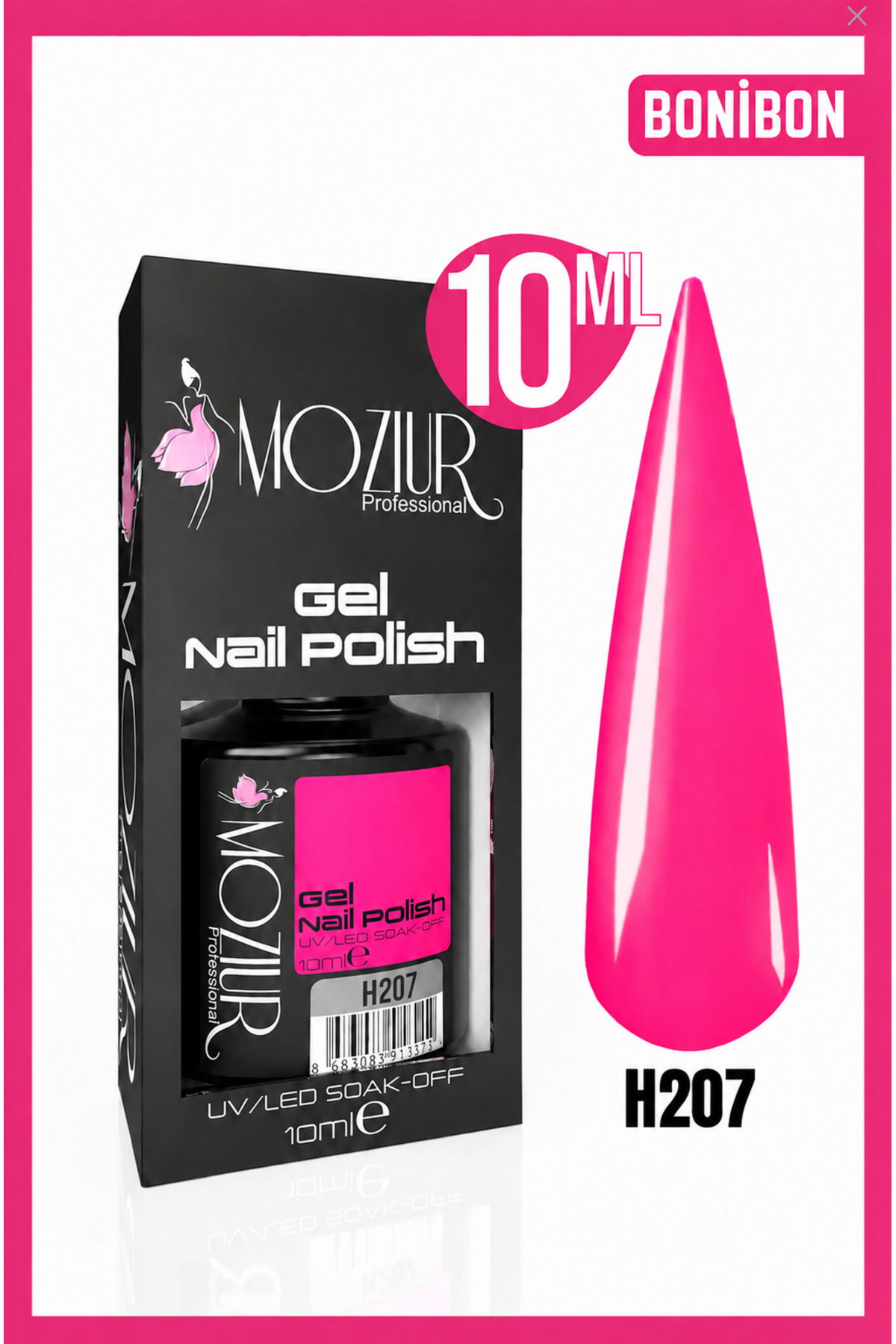 MOZIUR Kalıcı Oje Uv Led H207 (PEMBE SERİSİ) 10ml — صورتی 8683089012311
