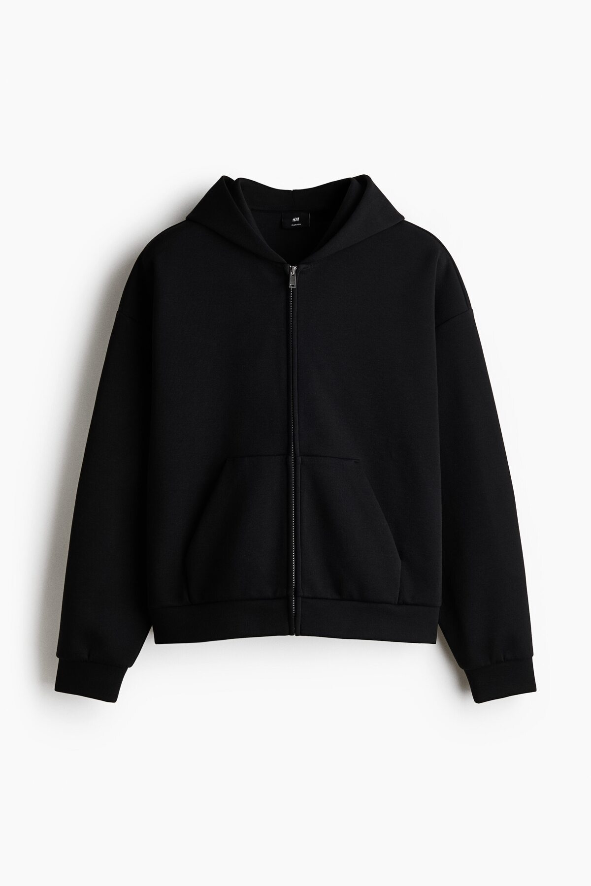 H&M Kapüşonlu ve Fermuarlı İnterlok Üst Oversized Fit görsel 4
