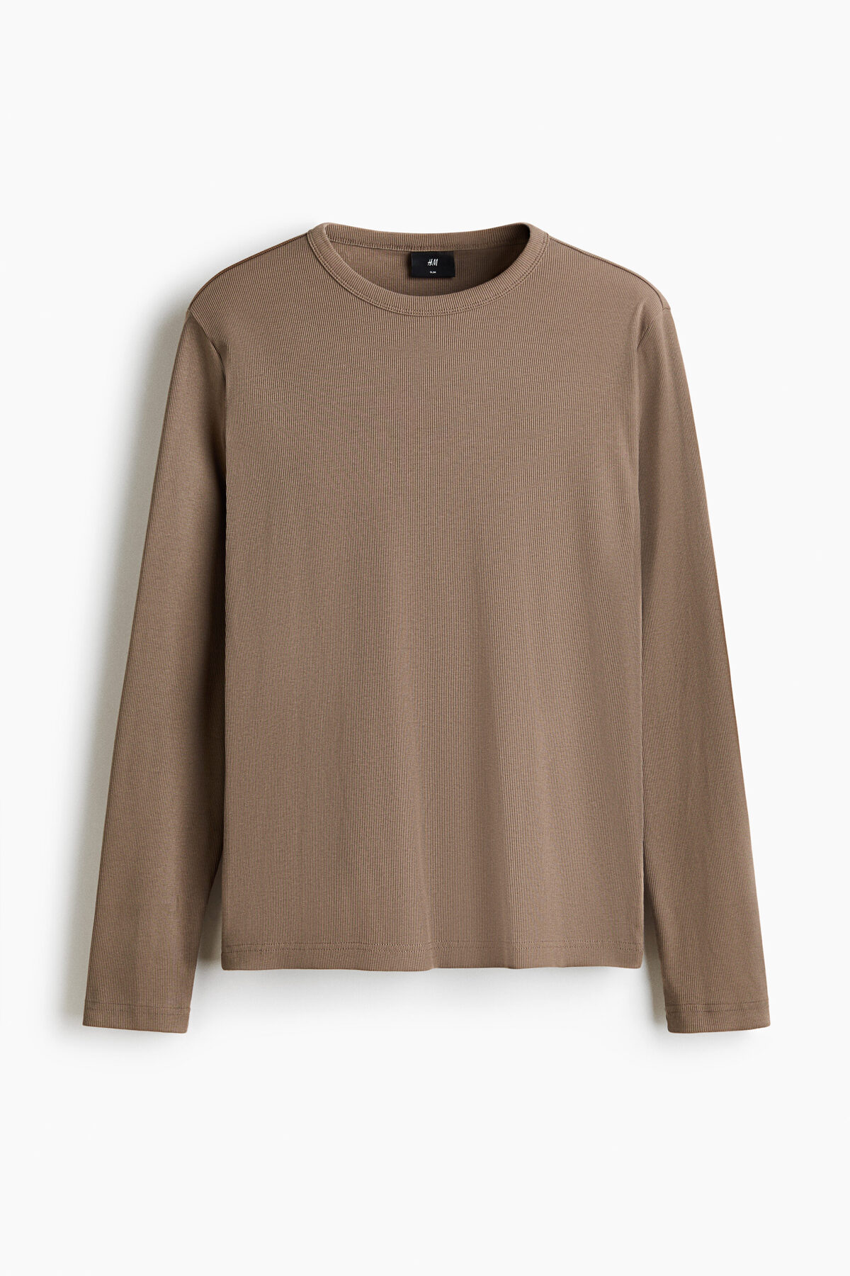 تی‌شرت آستین بلند نخی طرح اسلیم فیت اچ اند ام تی شرت H&M