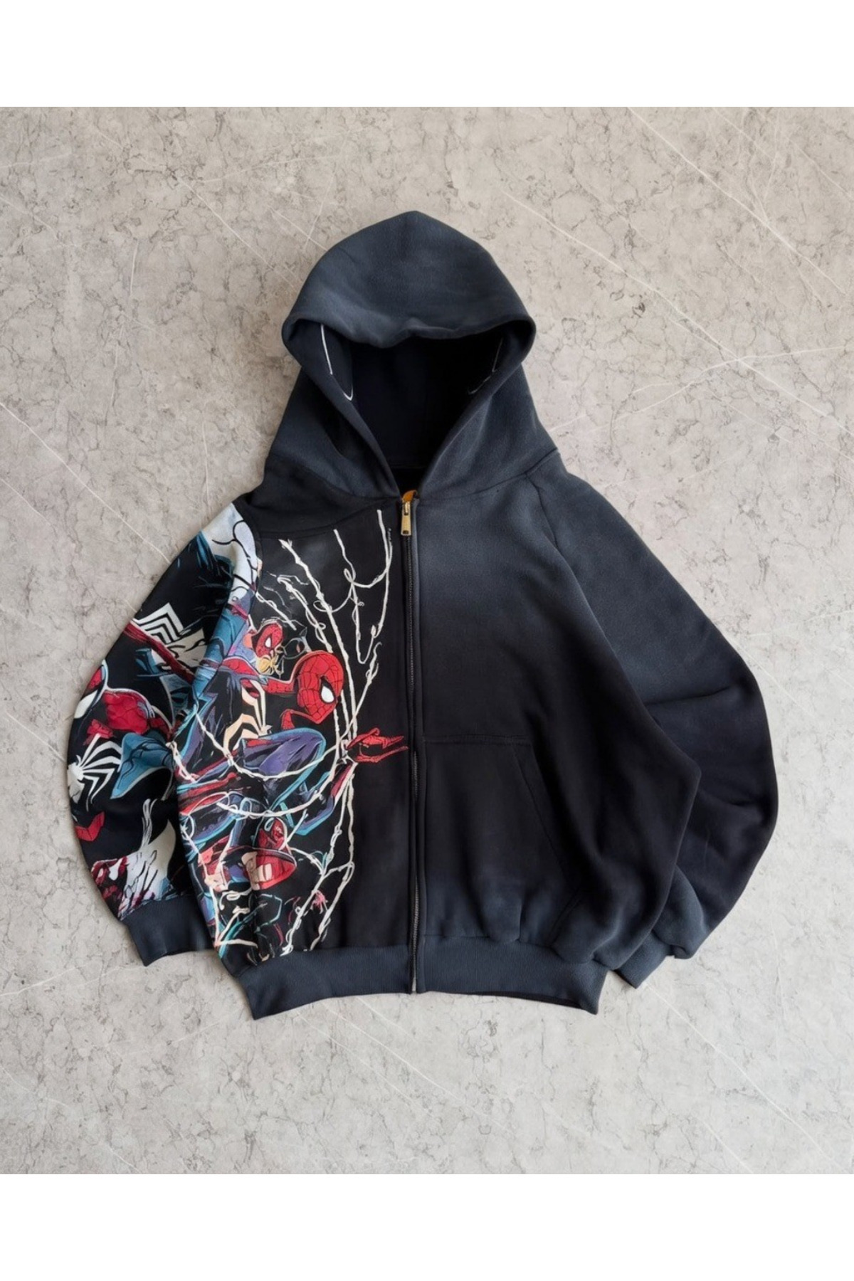 Toum Spider Man Unisex Oversize Ceket Hırka Hoodie görsel 2