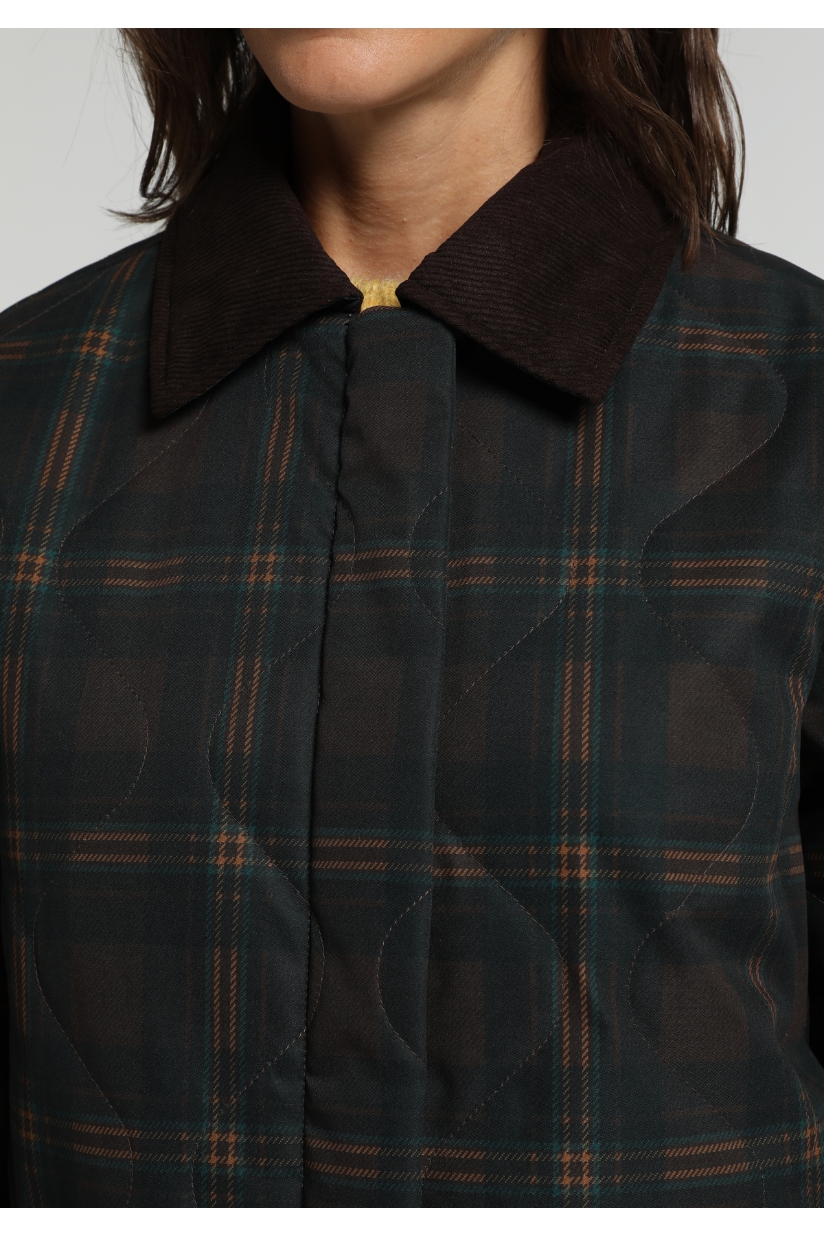 Colin's Regular Fit Shirt Neck Fermuarlı Astarlı Suya Dayanıklı Kadın Kahverengi Mont görsel 4