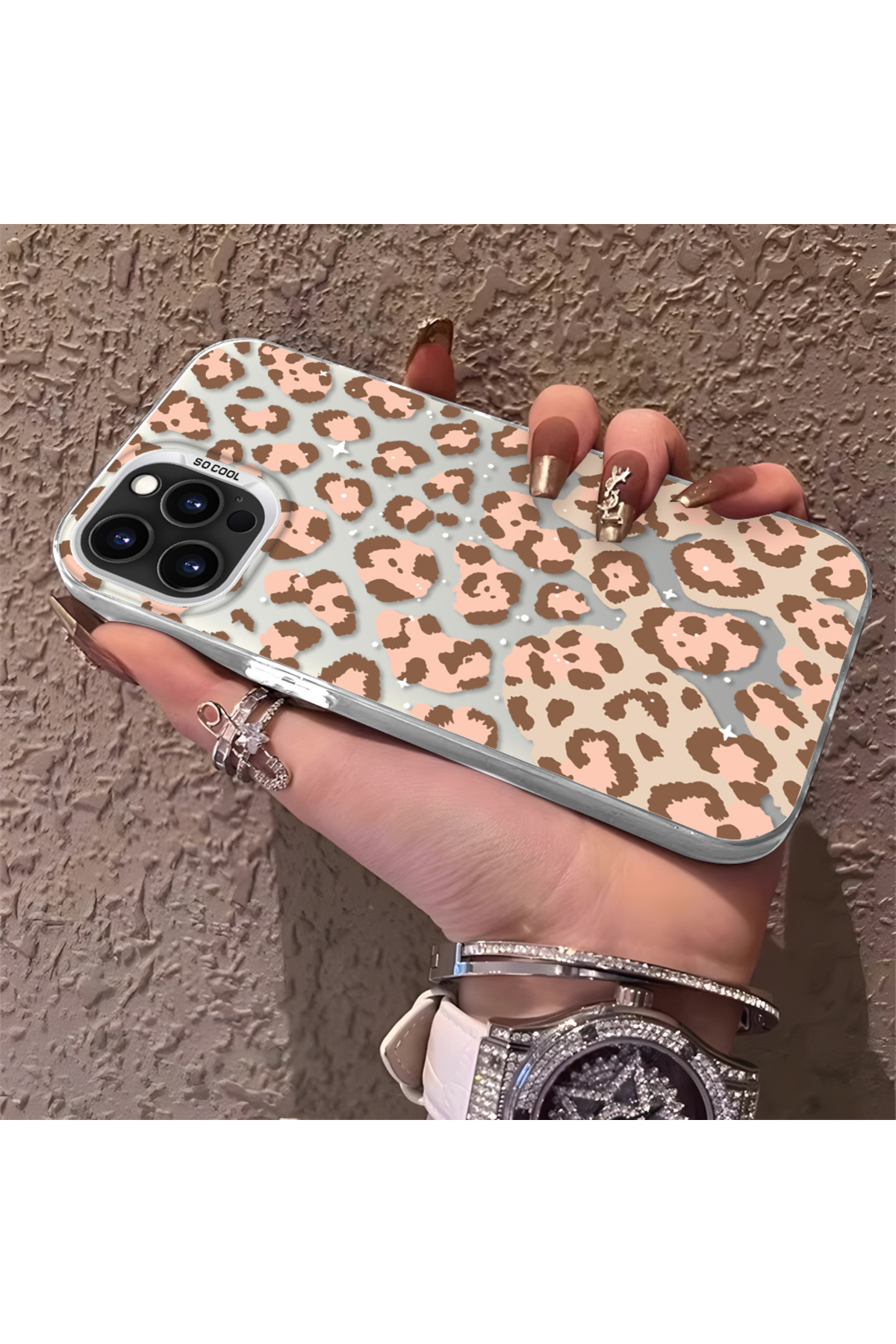 Pastel Bot CASEVIBE iPhone 13 Pro Uyumlu Trend Pastel Leopar Motifli Telefon ...