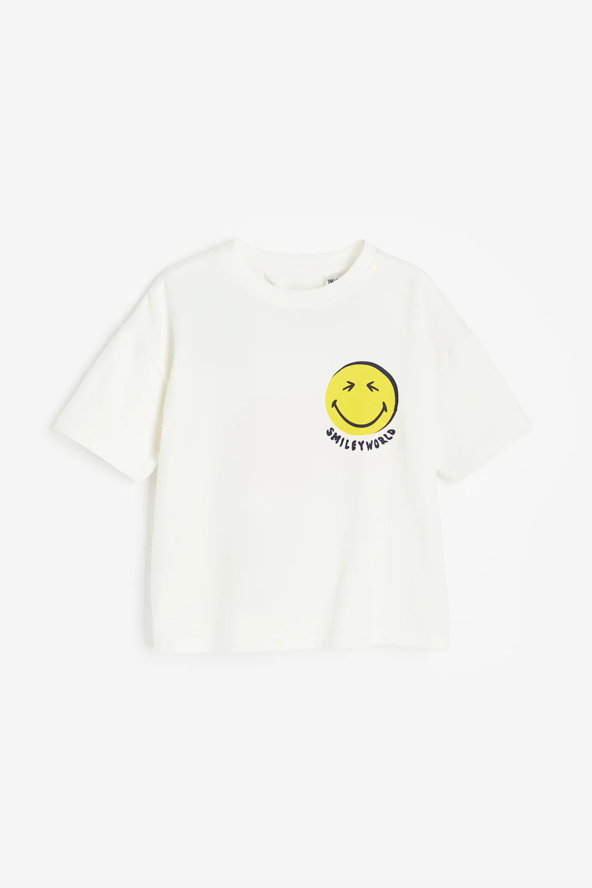 erkek çocuk sırtı baskı detaylı t-shirt beyaz smiley ZEYDER2214