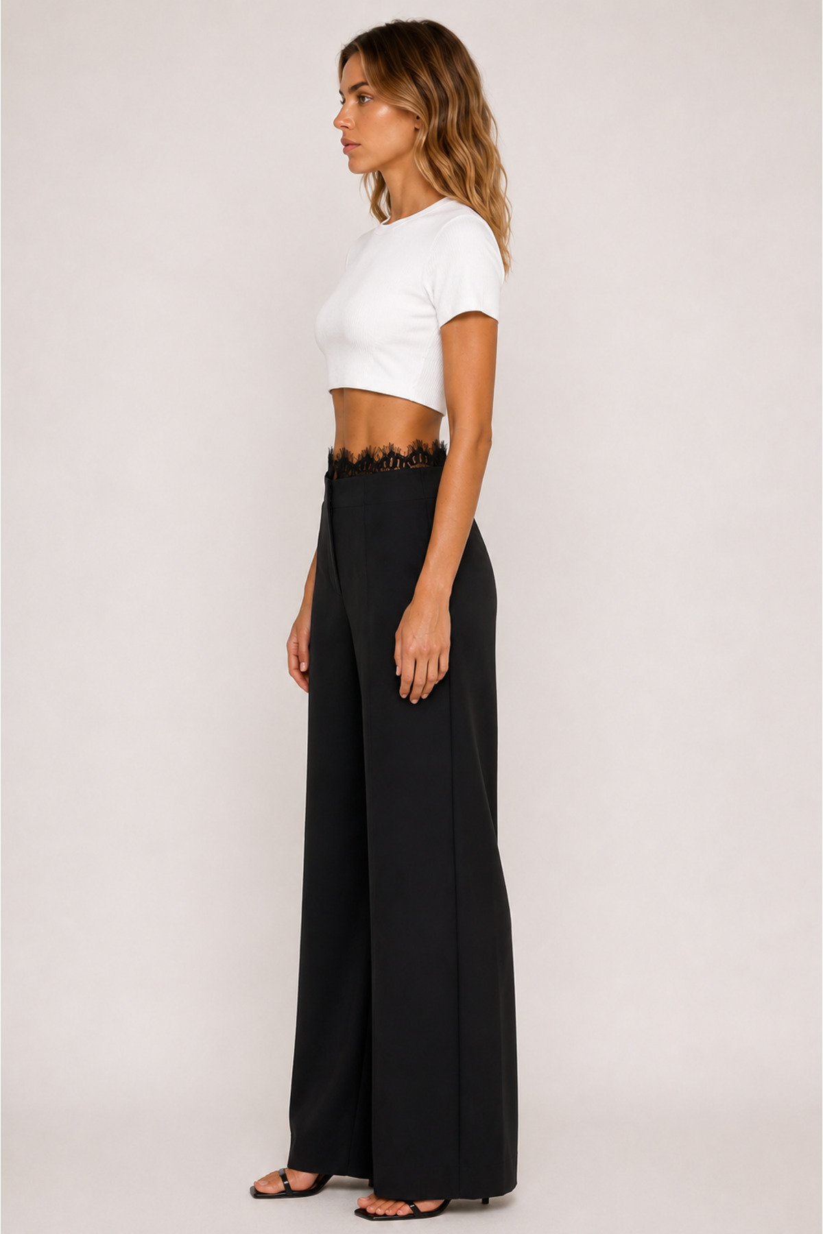 GLENDA Lace Waist Palazzo Pantolon