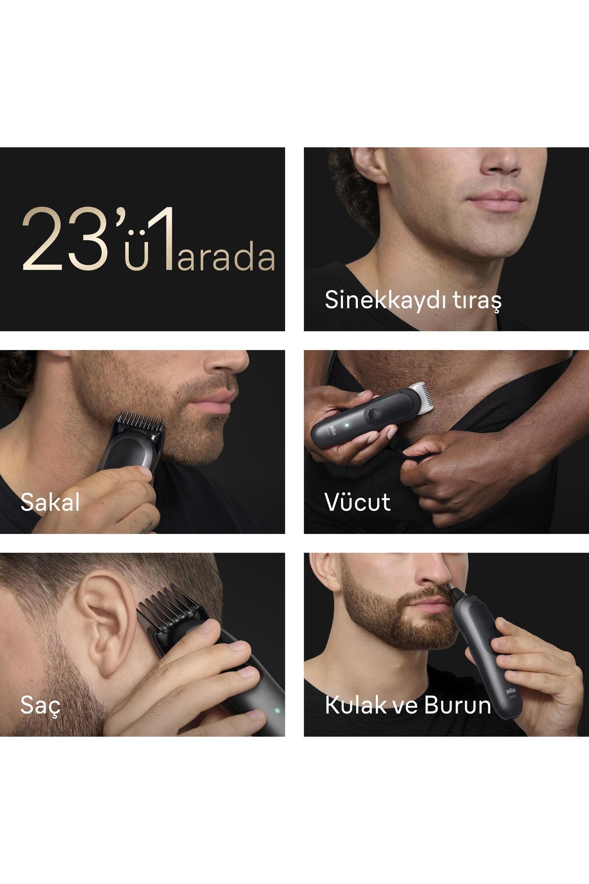 Hepsi Bir Arada Series 9, 23’ü 1 arada Tıraş Kiti, ProBlade, BodyGentle Modu, AIO9520 — مشکی 80886386 — تصویر 3 از 8