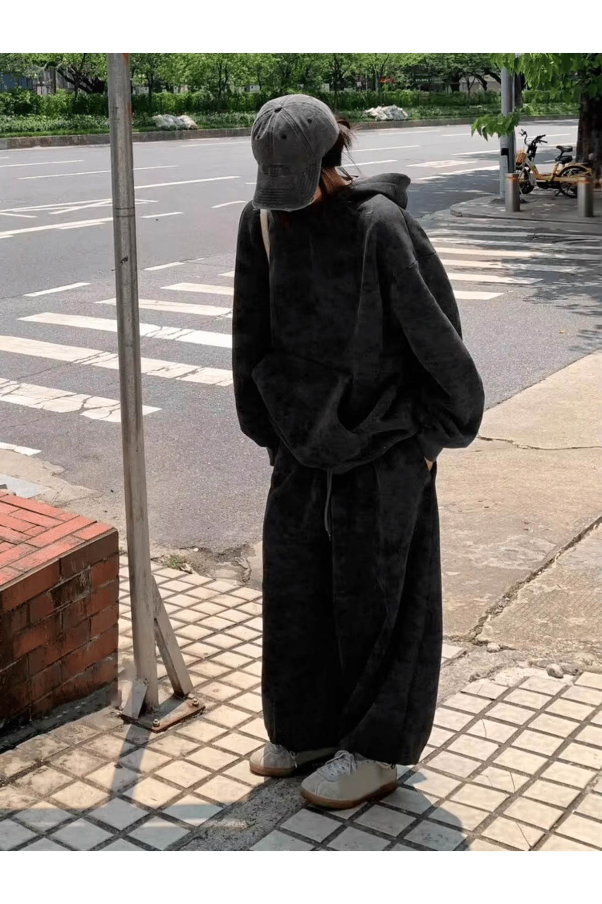 ست لباس ورزشی 3 نخ شسته — مشکی wasgık01 — تصویر 2 از 4
