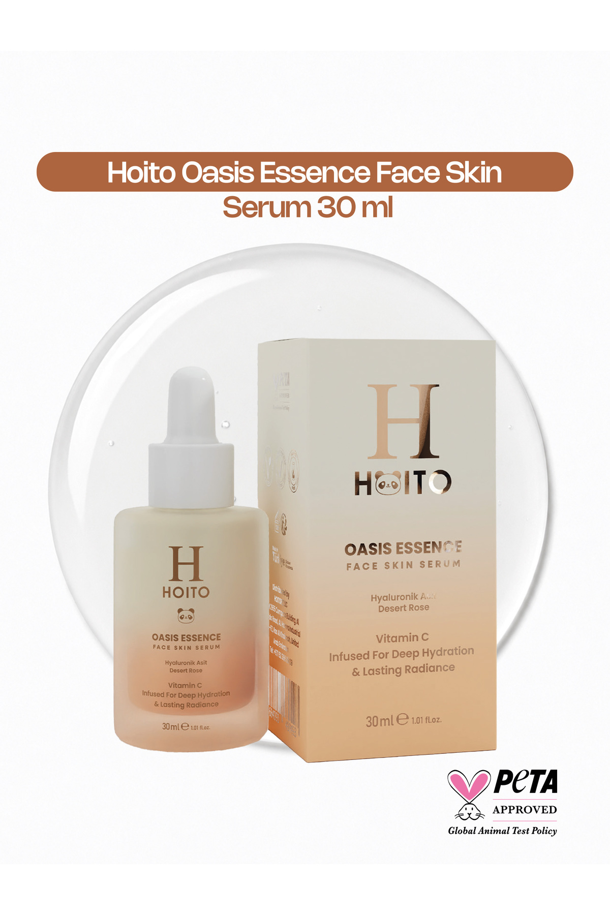 Hoito Oasis Face Skin Serum – Vitamin C, Hyaluronik Asit & Çöl Gülü İçeren Yoğun Nem ve Işıltı Serumu 30 ml — OEFSS