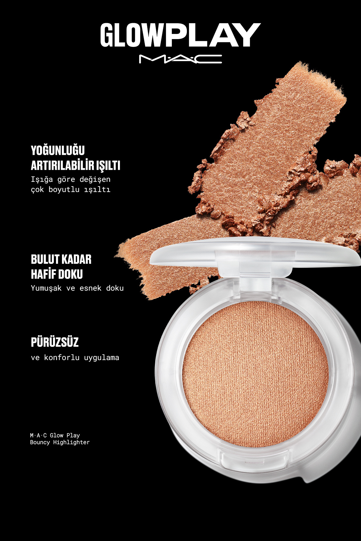 M·A·C Glow Play Bouncy Highlighter Bulut Kadar Hafif, Yumuşak Dokulu Aydınlatıcı - Sepia Skies — سفید 147424 — تصویر 4 از 5