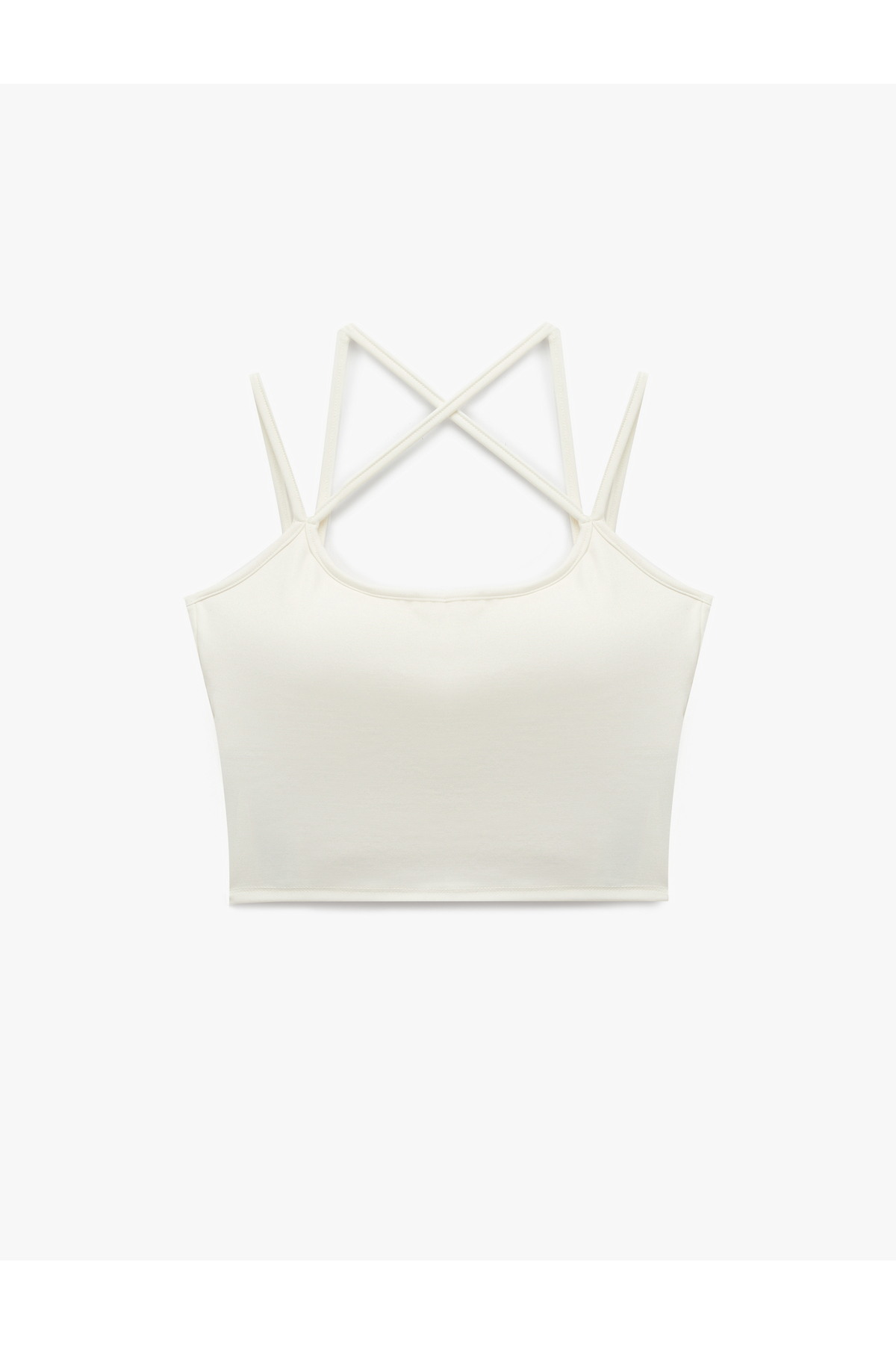 Sırt Detaylı Slim Fit İp Askılı Kolsuz Crop Spor Atlet