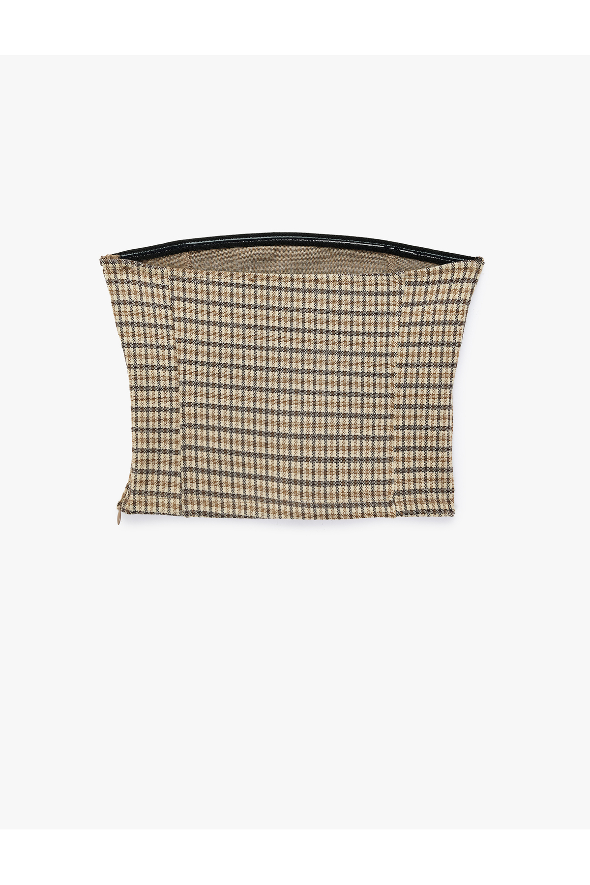 Koton Fermuar Detaylı Slim Fit Ekoseli Straplez Korse Büstiyer görsel 7
