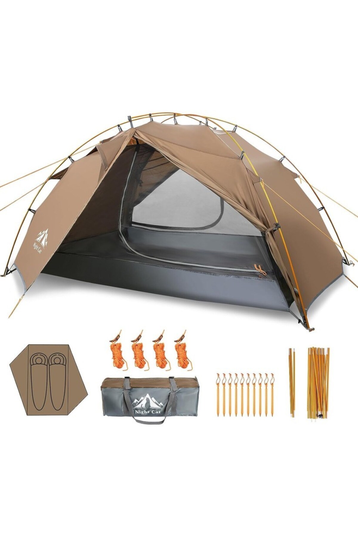 Nightcat Night Cat ZP-34 2 Kişilik 4 Mevsim Alüminyum Ultralight Çadır - Haki