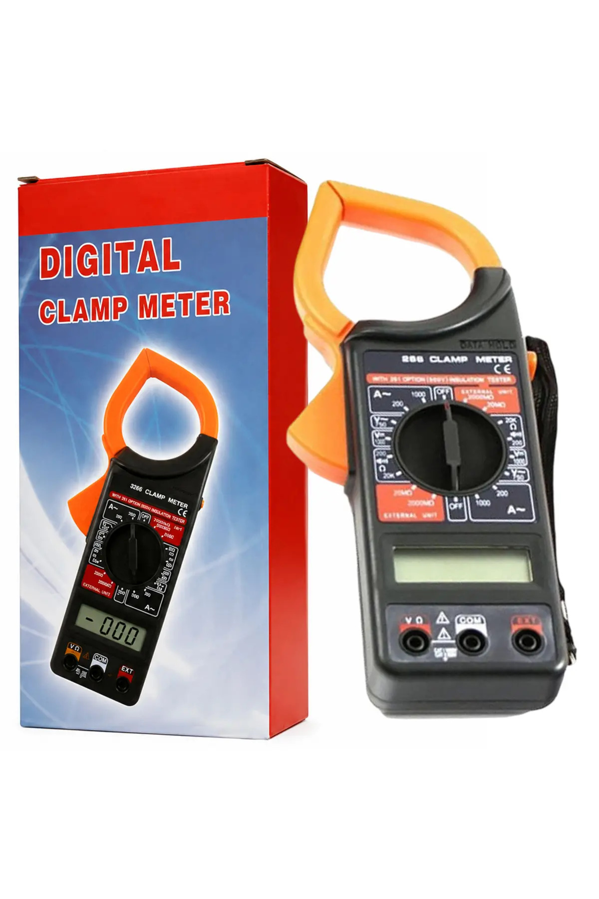 DT - 266 & Dijital Pens Ampermetre Multimetre; AC Akım Voltaj Direnç Ölçer Ölçüm Cihazı, Temassız Akım Ölçer Avometre, Data Hold Sabitleme Özellikli Elektrik Arıza Tespit Test Aleti Seti