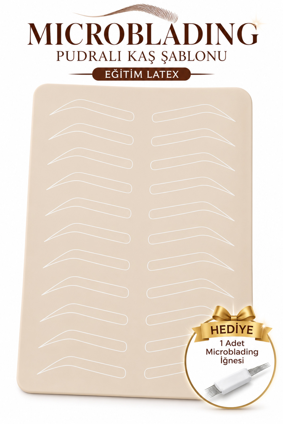 Kalıcı Makyaj Eğitim Pudralı Lateks Kaş Şablonlu/Microblading Çalışma Lateks 1 Adet — latexpudra1