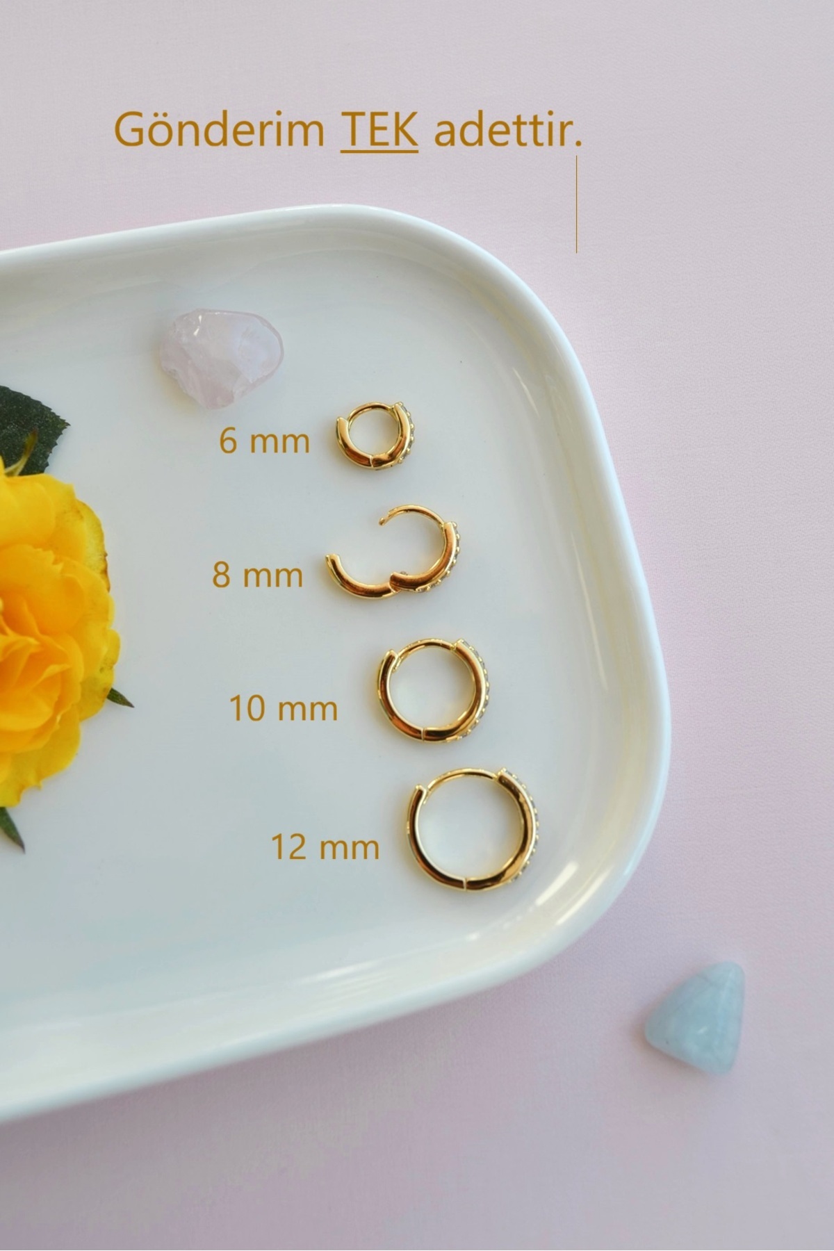 Sacce Scarves&Accessories Zirkon Taşlı Halka Piercing Tragus Helix Conch Kıkırdak Tek Adet Minimal görsel 7