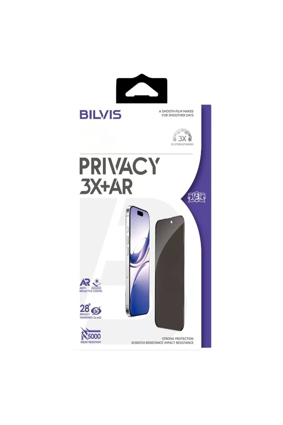 İphone 16 Pro Max Bilvis 3x Ar Hayalet Cam Ekran Koruyucu - Siyah