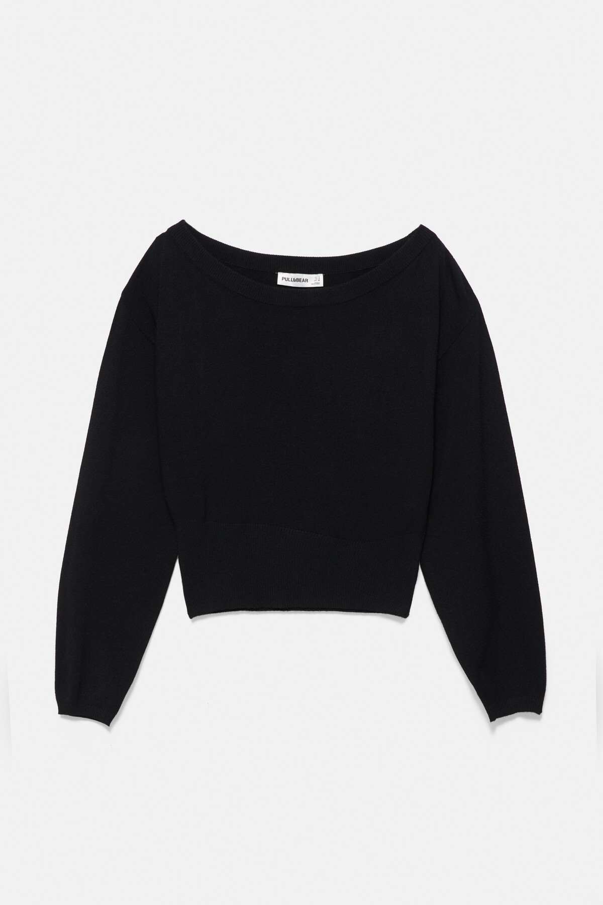 Pull & Bear Geniş yakalı çizgili kazak görsel 6