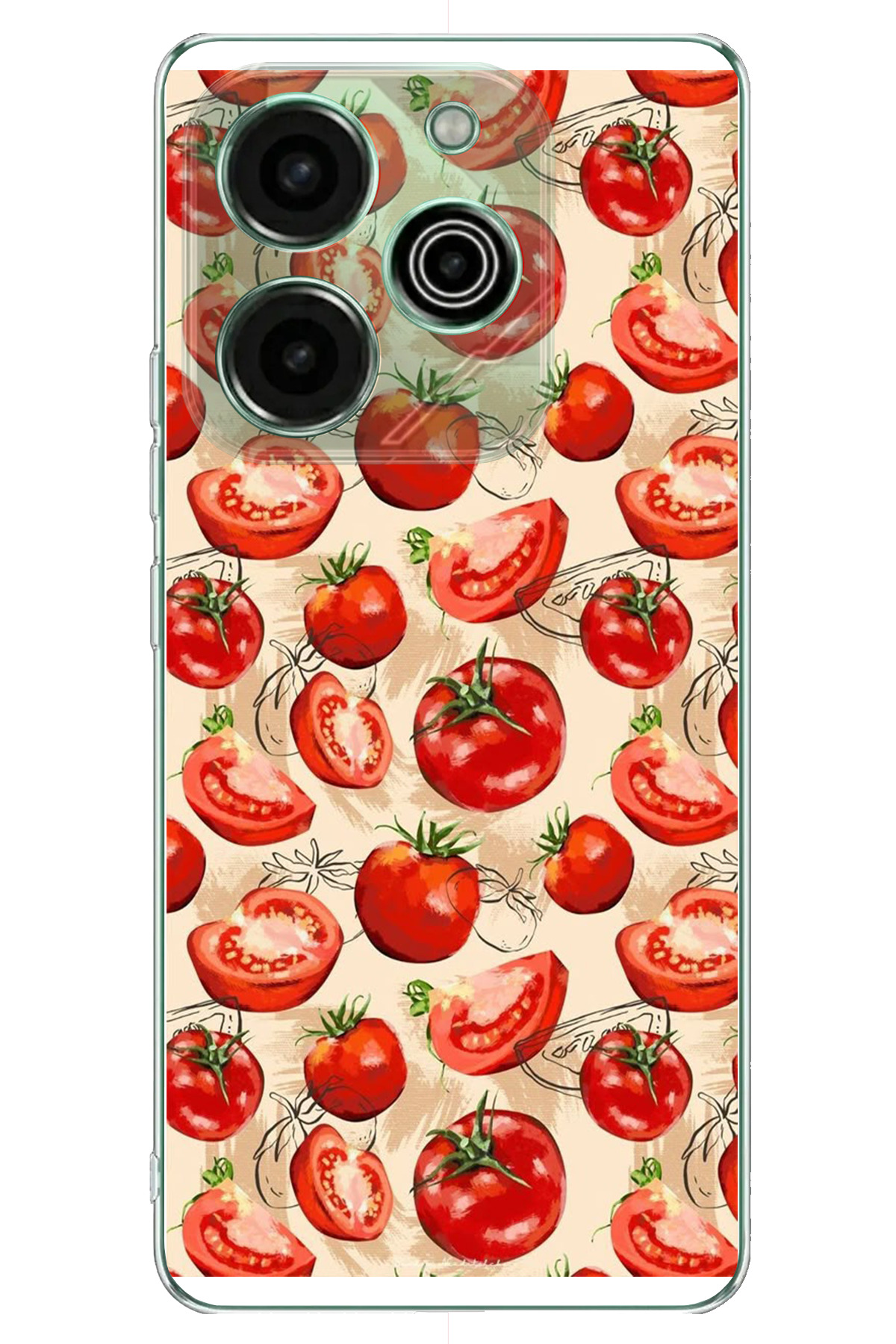 Tecno Pova 6 - Pova 6 Pro Uyumlu Domatesler Baskılı Silikon Kılıf