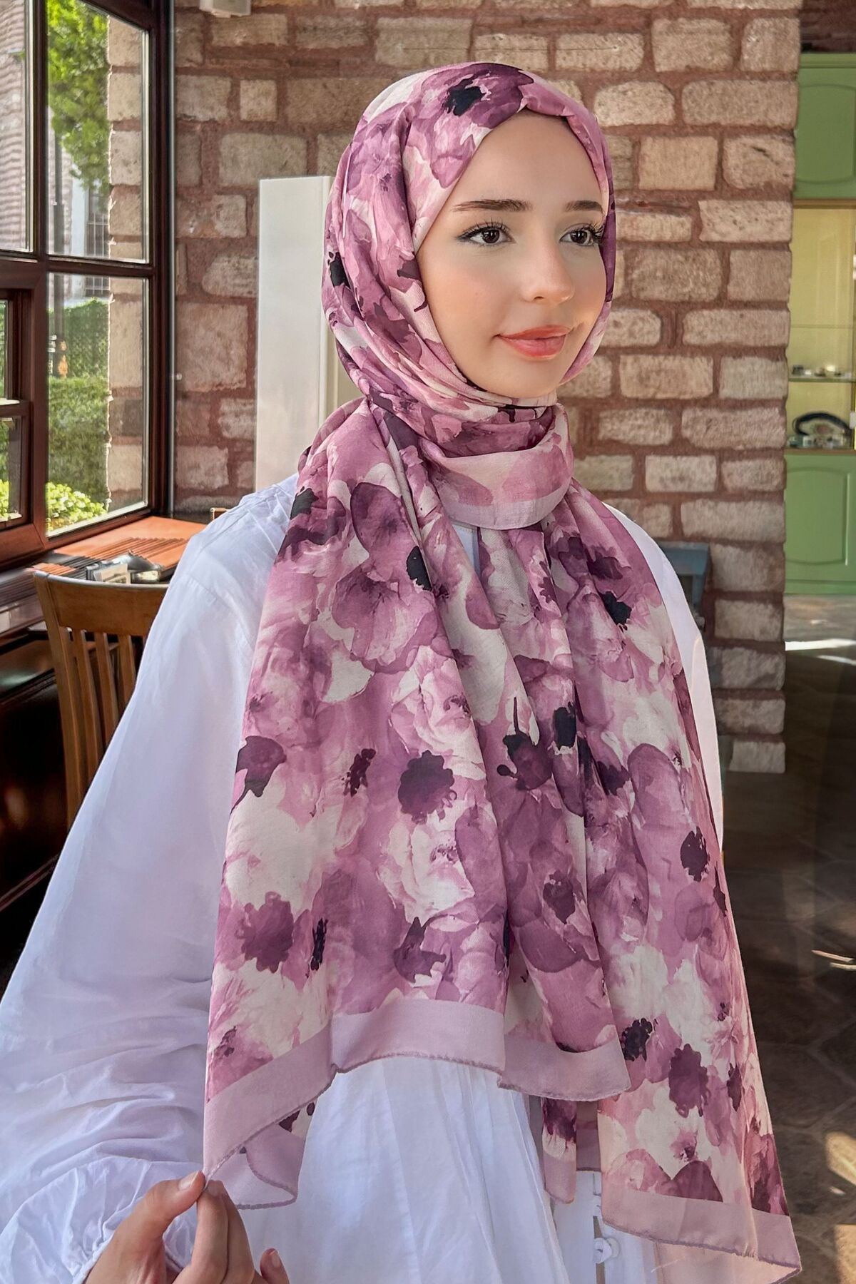 CUOCA LOUNGE Camellia Soft Pamuk Şal Pudra Pembe görsel 2