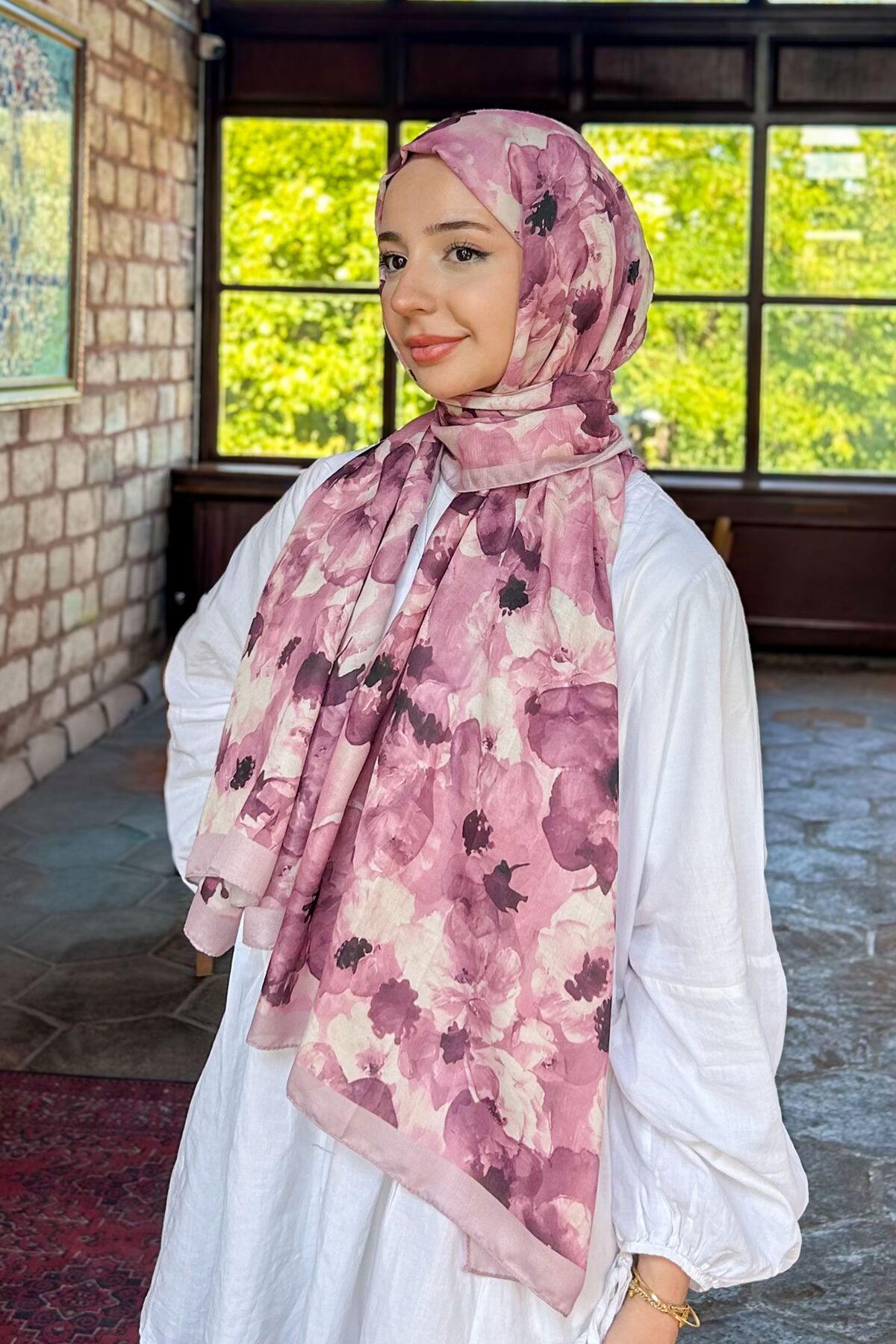 CUOCA LOUNGE Camellia Soft Pamuk Şal Pudra Pembe görsel 3