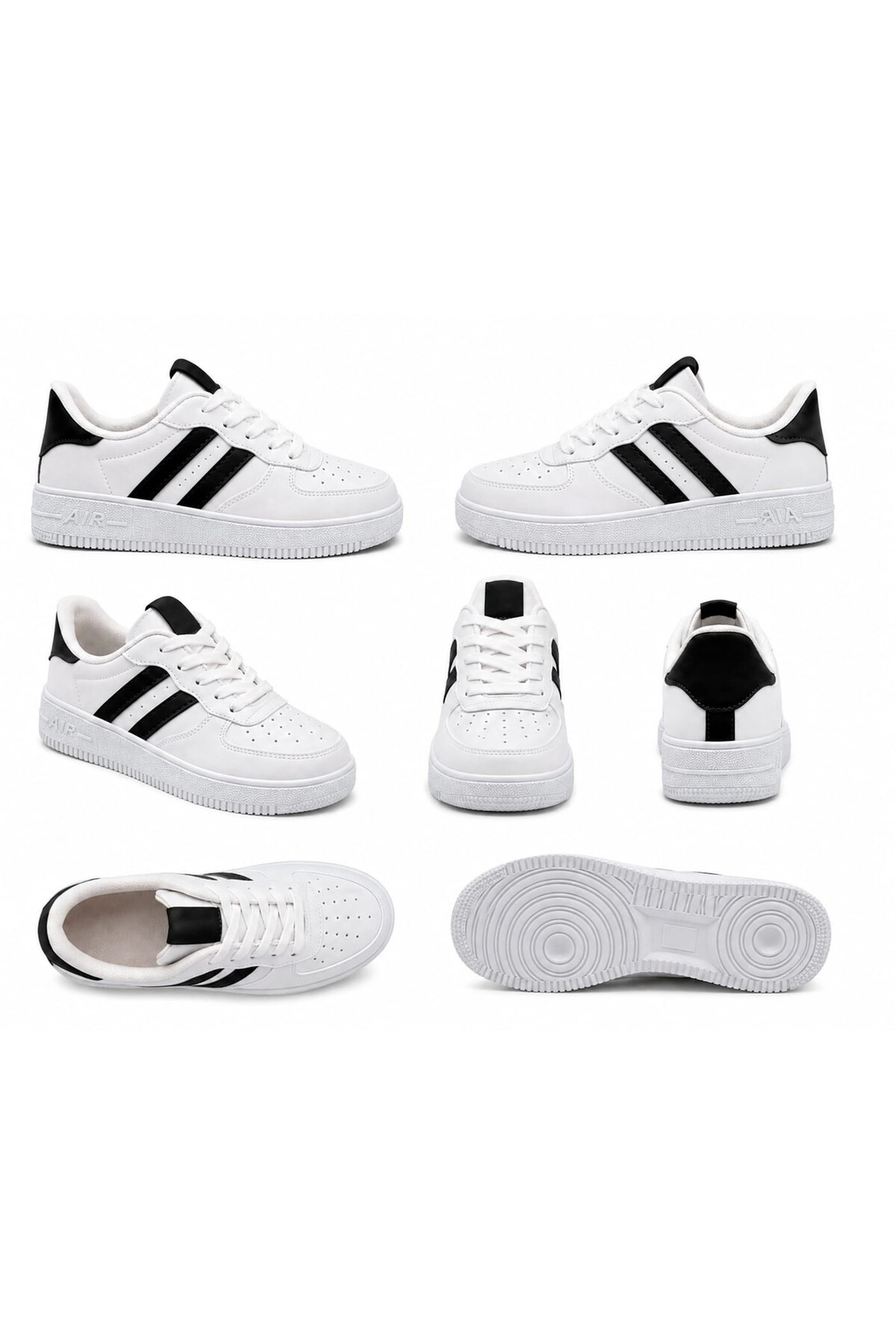 ZERDALİFE Unisex Beyaz sneaker Günlük Bağcıklı spor Ayakkabı görsel 2