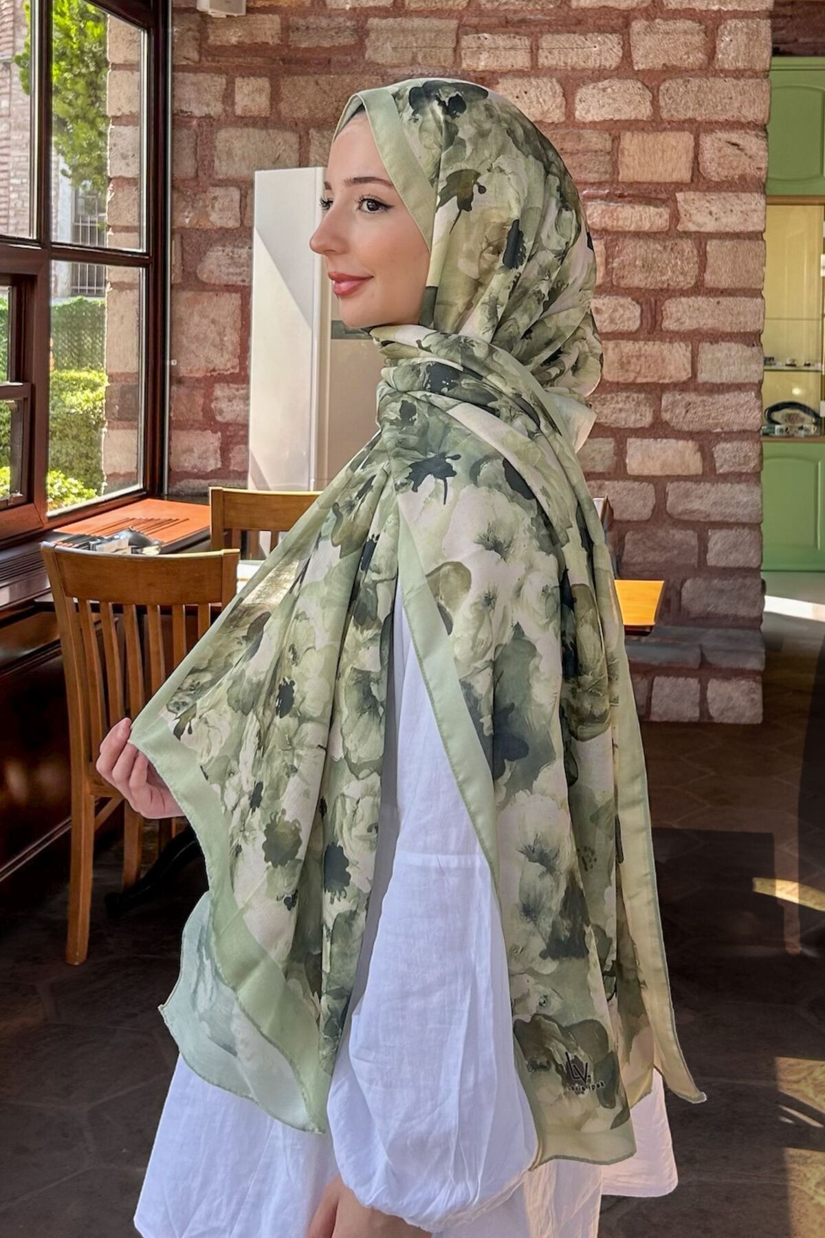 CUOCA LOUNGE Camellia Soft Pamuk Şal Yeşil görsel 2
