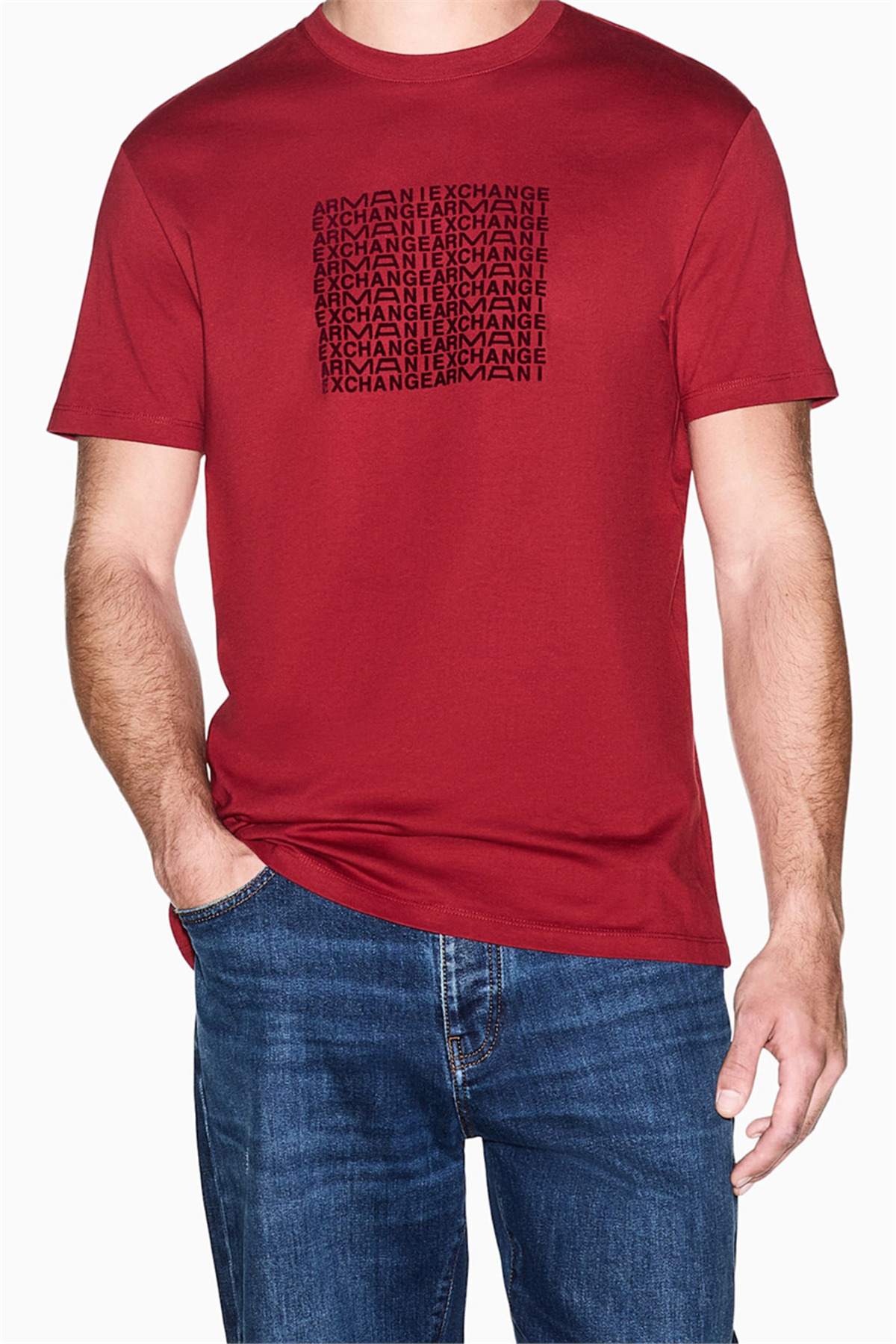 تی‌شرت یقه گرد مردانه قرمز آرمانی اکسچنج تی شرت Armani Exchange