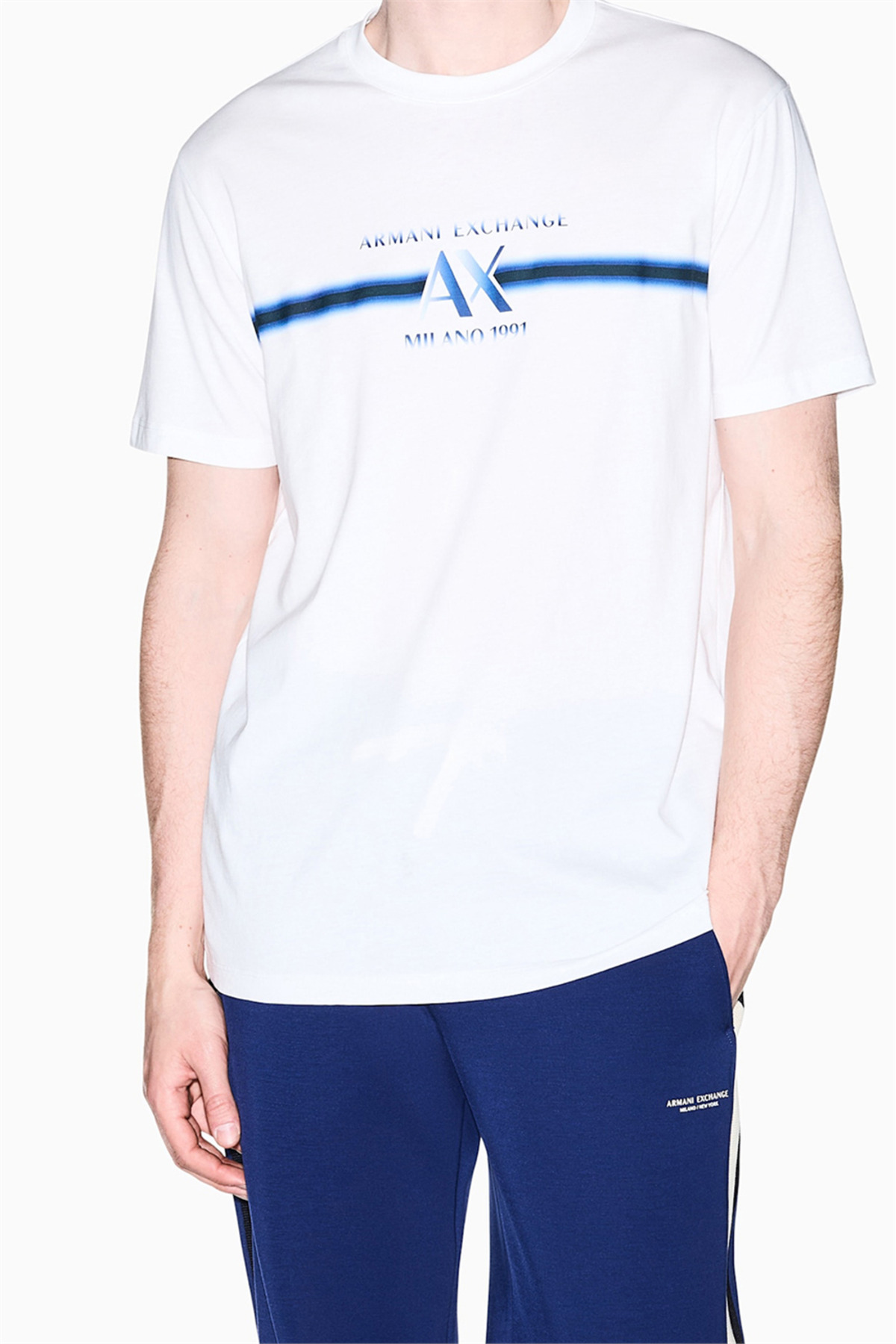 تی‌شرت یقه گرد مردانه سفید آرمانی اکسچنج تی شرت Armani Exchange