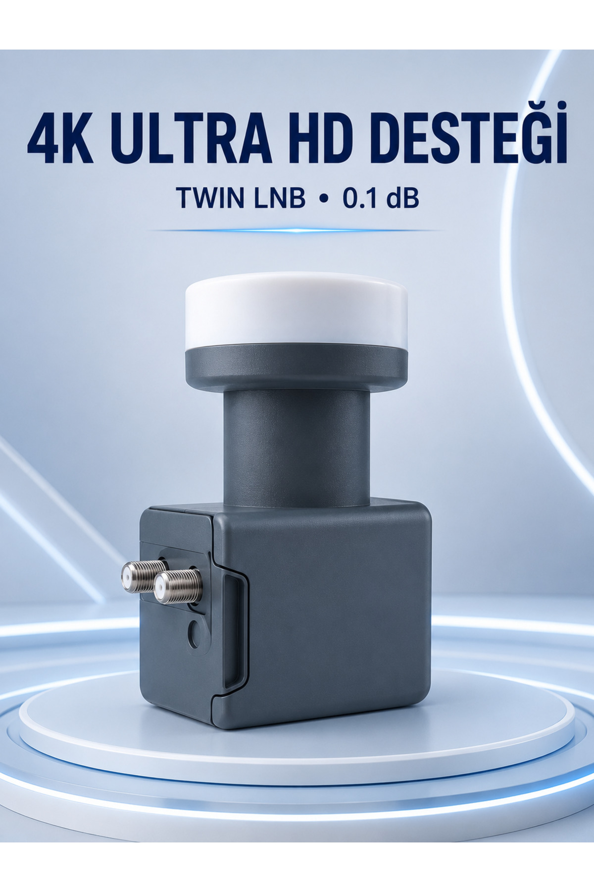 taştekin global Uydu Anten LNB Twin Çıkışlı 0.1 dB Ku Band 4K Ultra HD Uyumlu