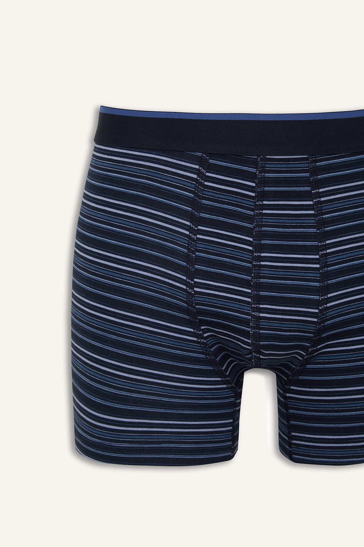 DeFacto Regular Fit Çizgili ve Düz 2'li Boxer I4019AX26AU görsel 4