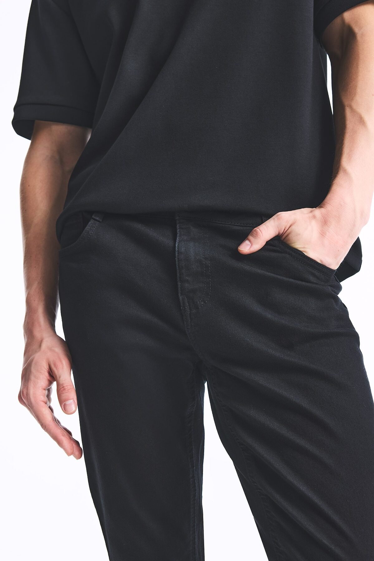 DeFacto Pedro Slim Fit Normal Bel Dar Paça Jean Pantolon S2711AZ26AU görsel 4