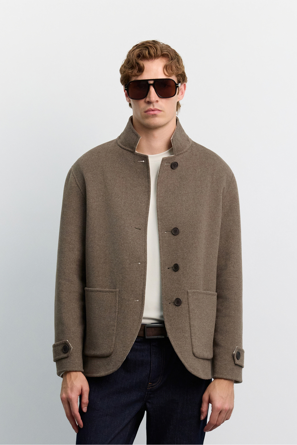 Avva Erkek Kahve Yün Karışımlı Çift Taraflı Yumuşak Tuşeli Kaşe Mont A62Y6104