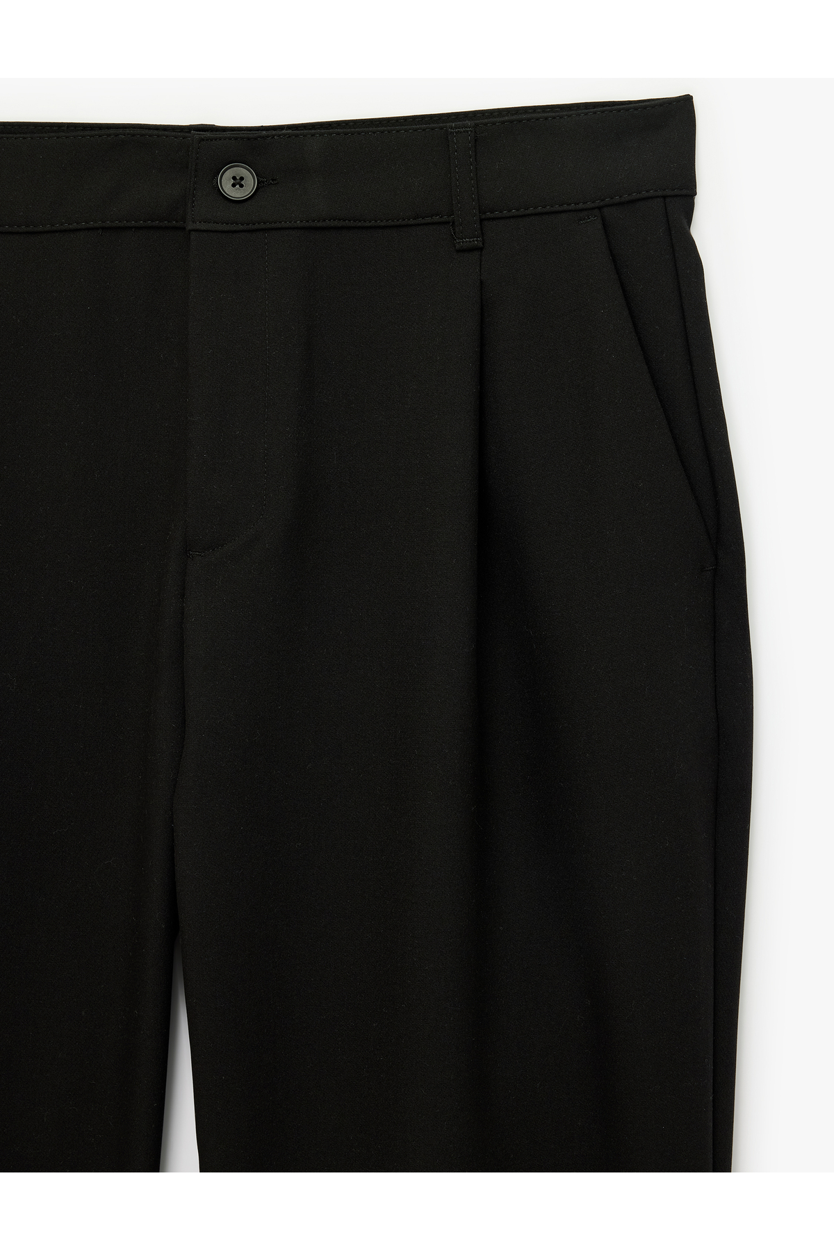 Regular Fit Cepli Viskon Karışımlı Pileli Kumaş Pantolon — مشکی 7WAM40012HW — تصویر 7 از 7
