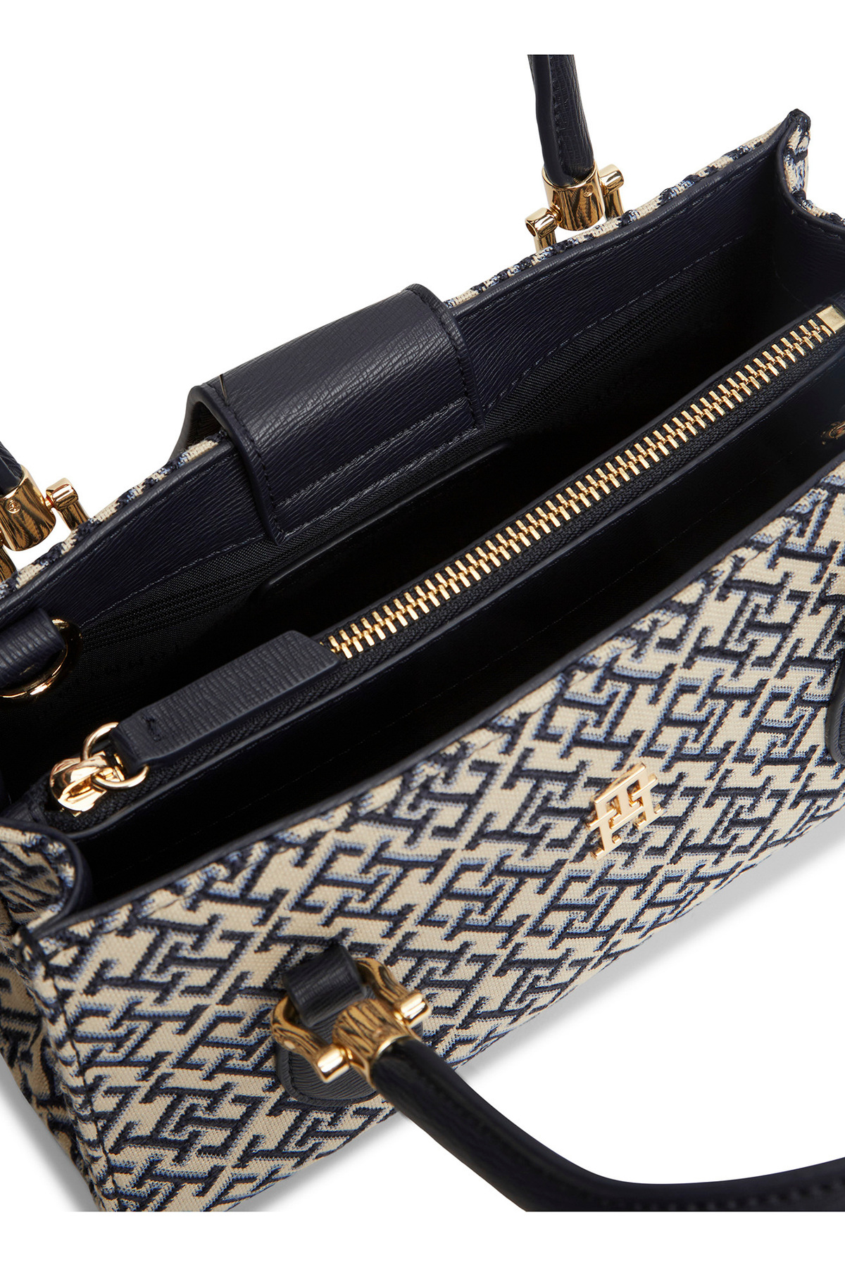 Tommy Hilfiger Lacivert Kadın El Çantası TH GRACE MINI SATCHEL JACQUARD görsel 5