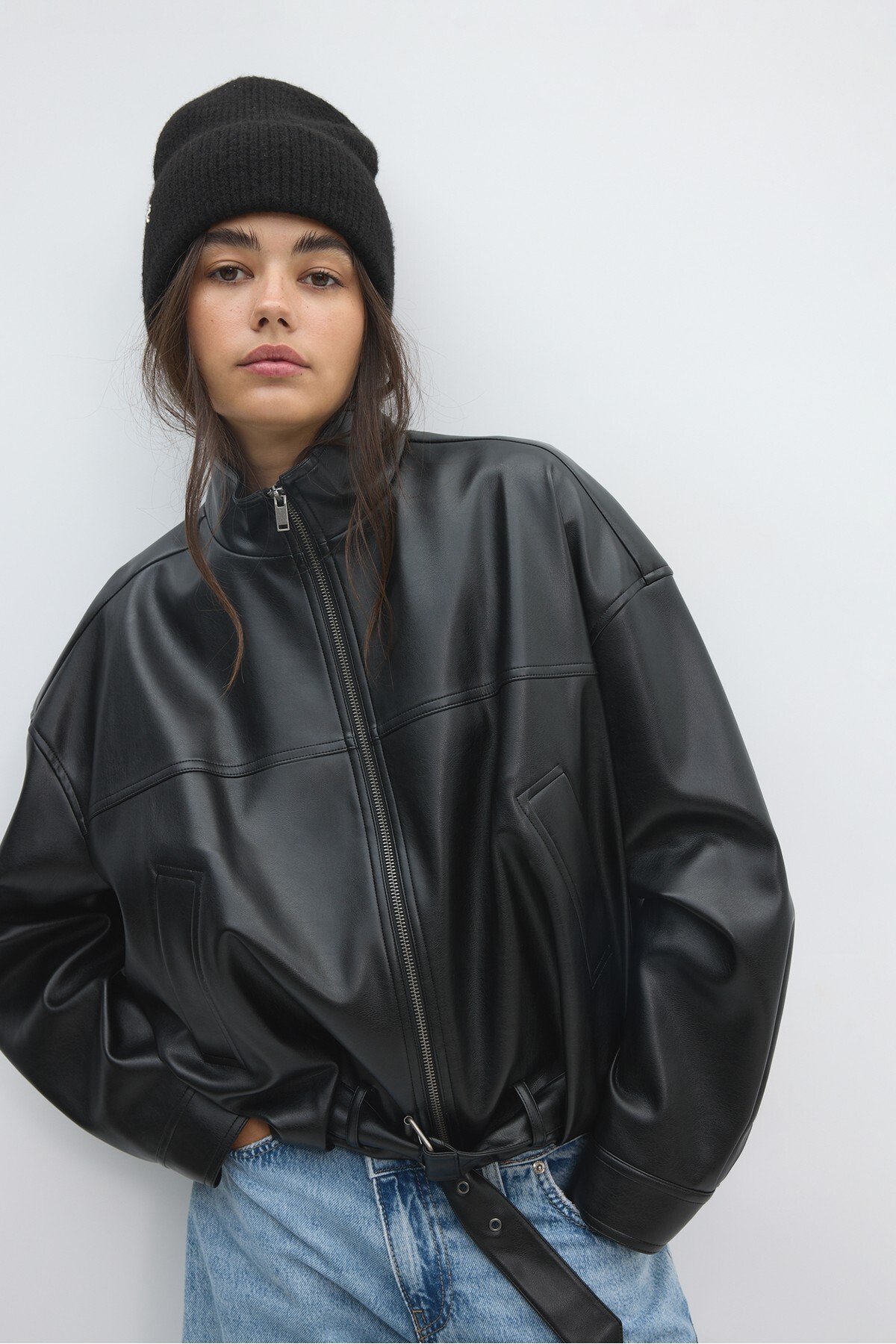 Stradivarius Basic örgü bere görsel 2