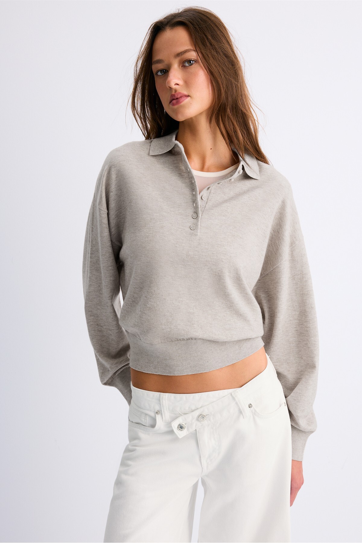 Stradivarius Polo yaka triko kazak